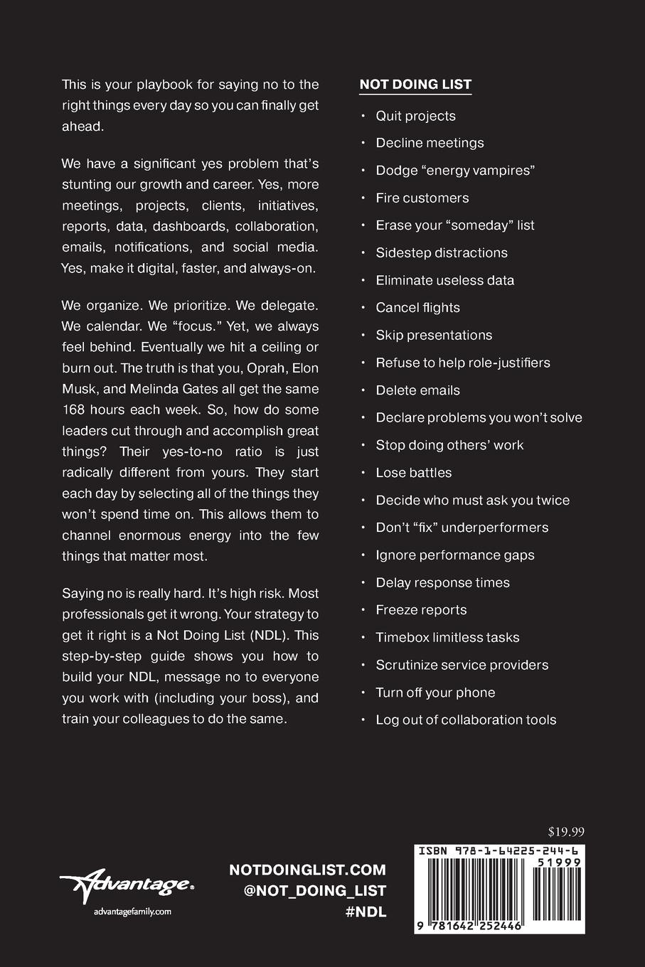 Rückseitencover Not Doing List