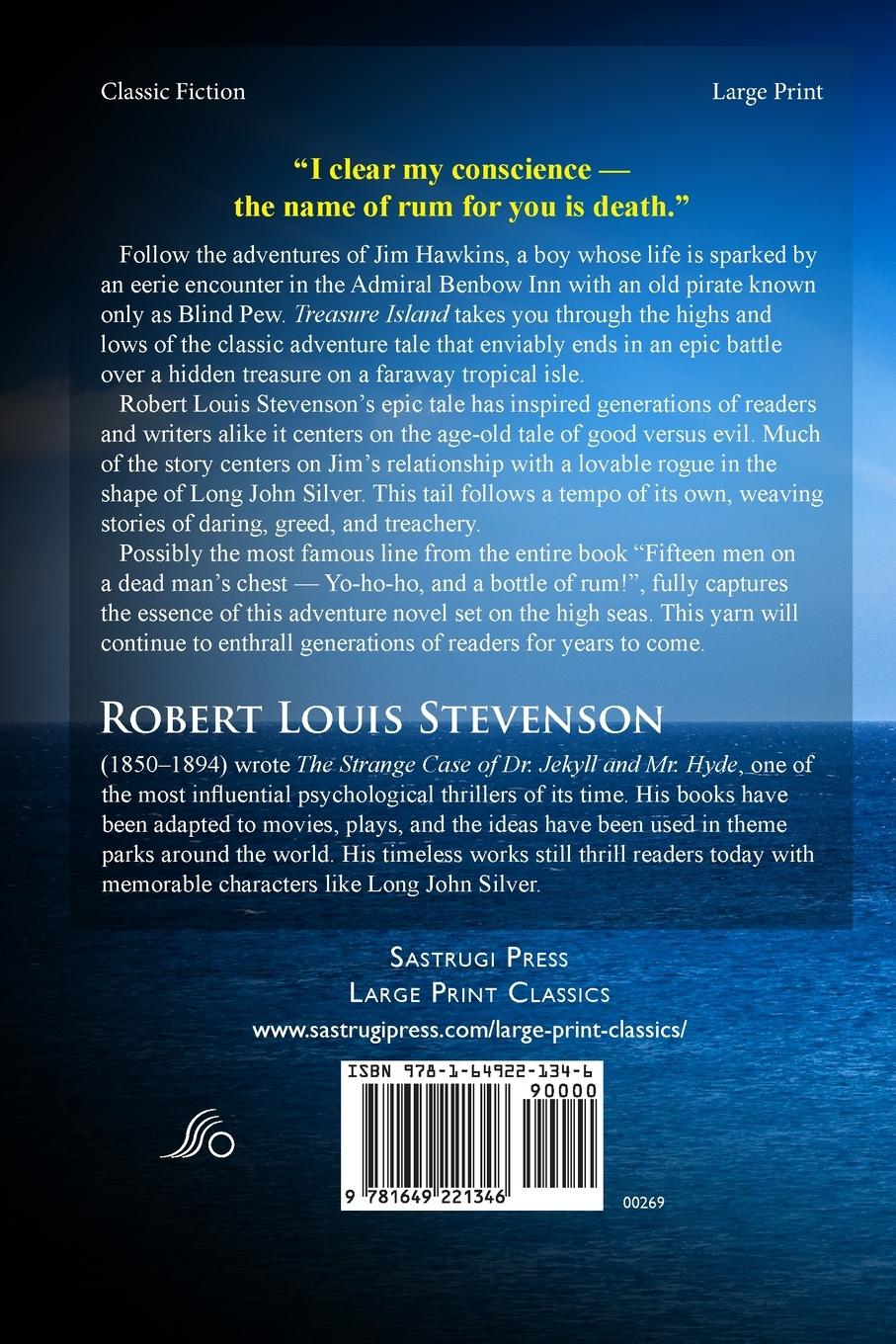 Rückseitencover Treasure Island (Annotated, Large Print)