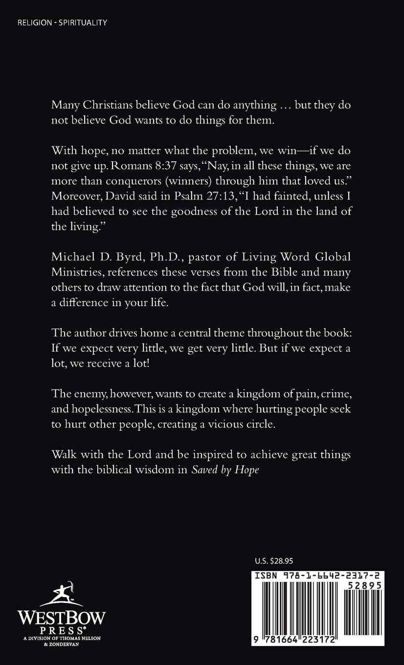 Rückseitencover Saved by Hope