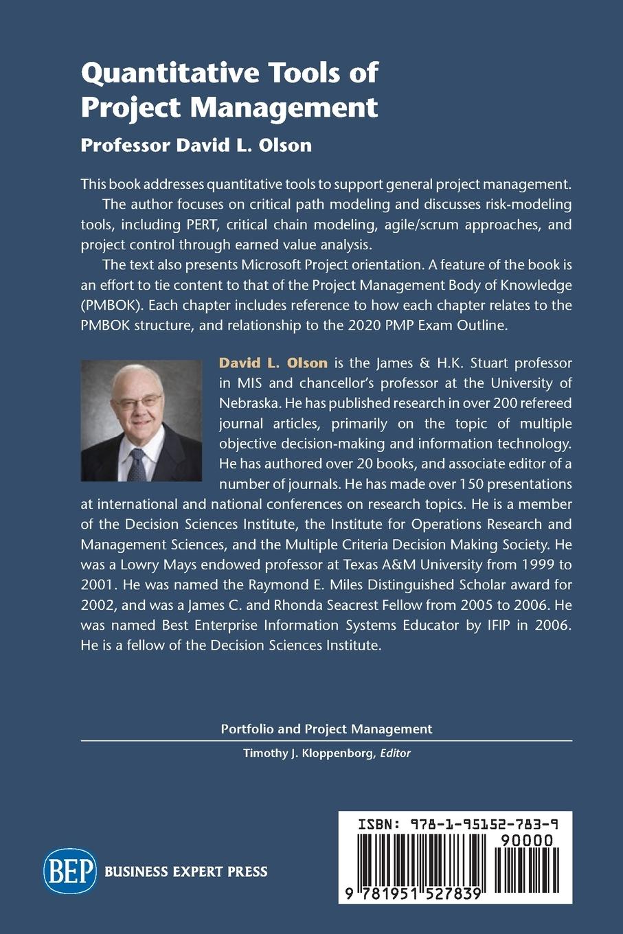 Rückseitencover Quantitative Tools of Project Management