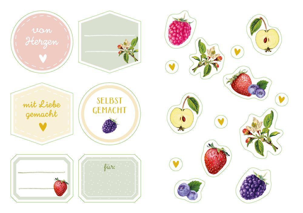 Beispielinhalt (Bild) Deko-Sticker, Äpfel (Küchenpapeterie)