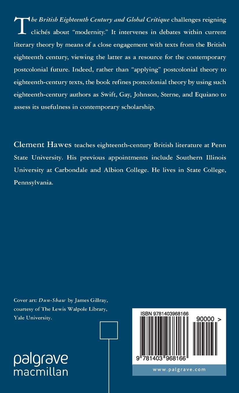 Rückseitencover The British Eighteenth Century and Global Critique