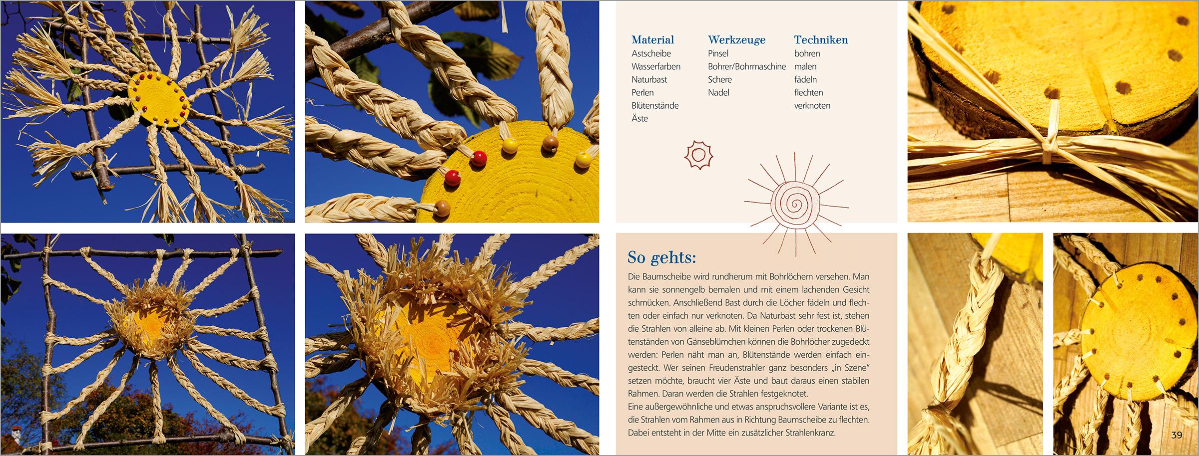 Beispielinhalt (Bild) Blume, Sonne, Herz und Stern