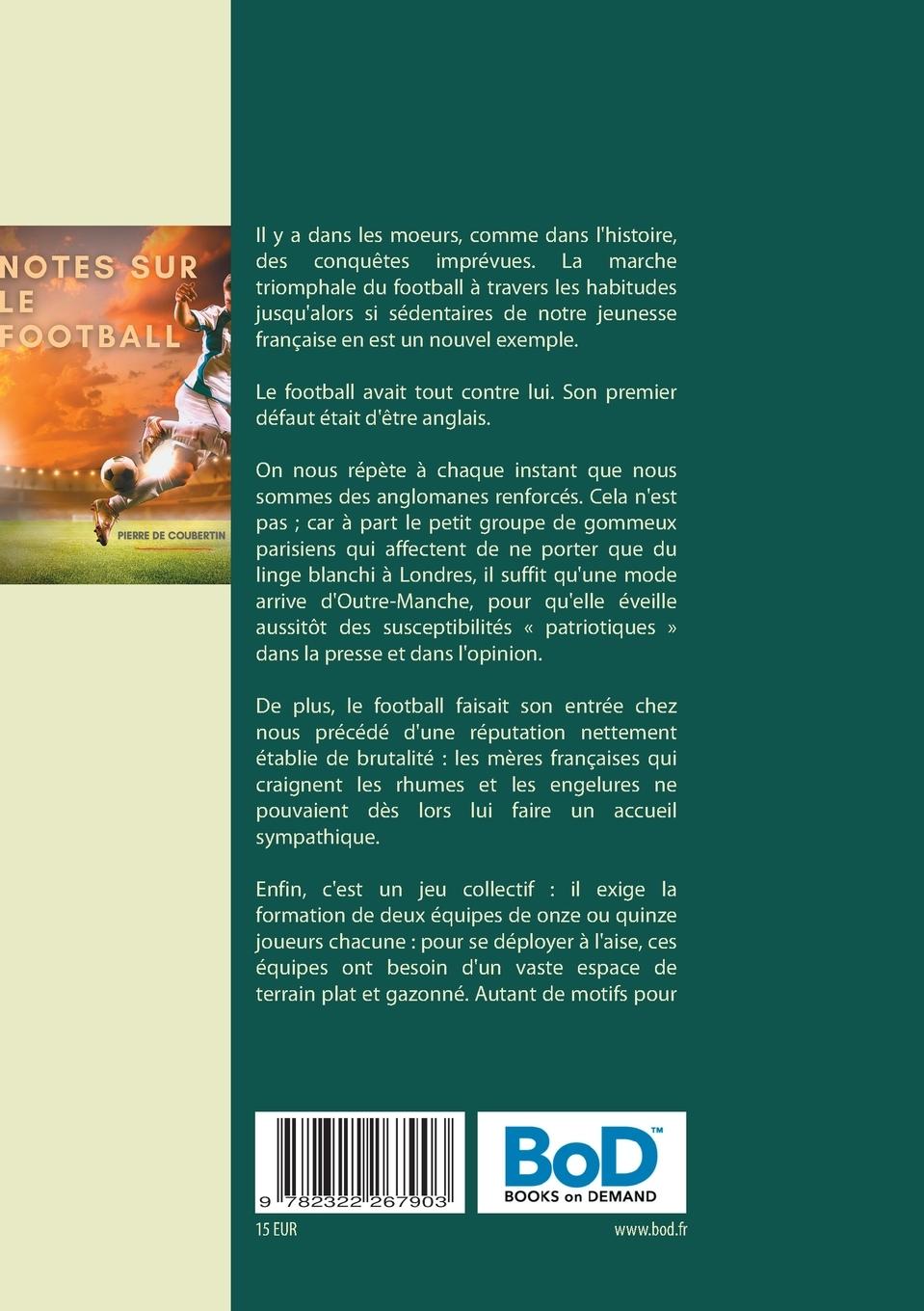 Rückseitencover Notes sur le football