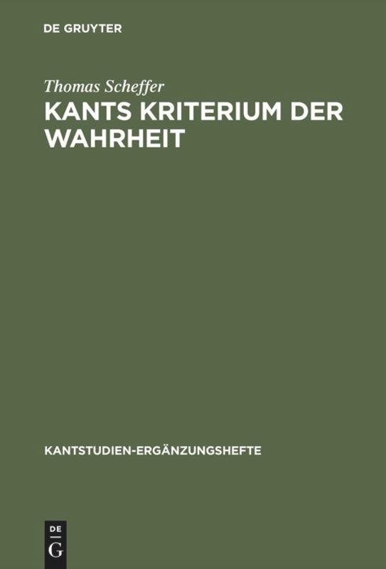 Vorderes Coverbild Kants Kriterium der Wahrheit