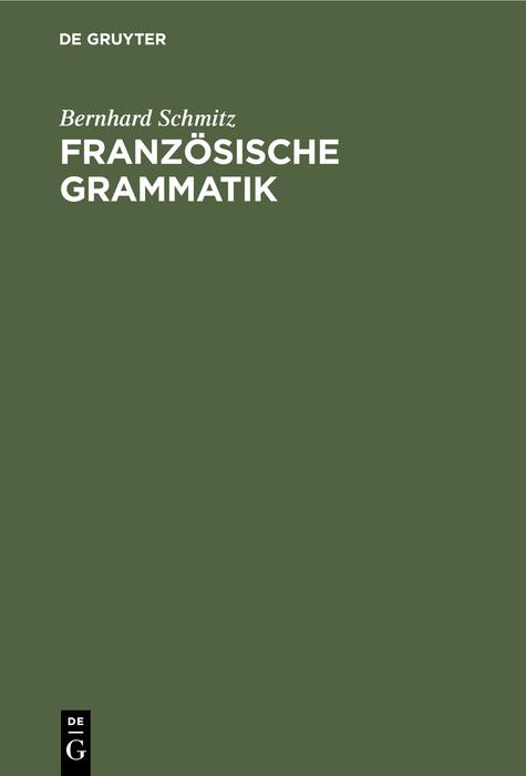 Vorderes Coverbild Französische Grammatik
