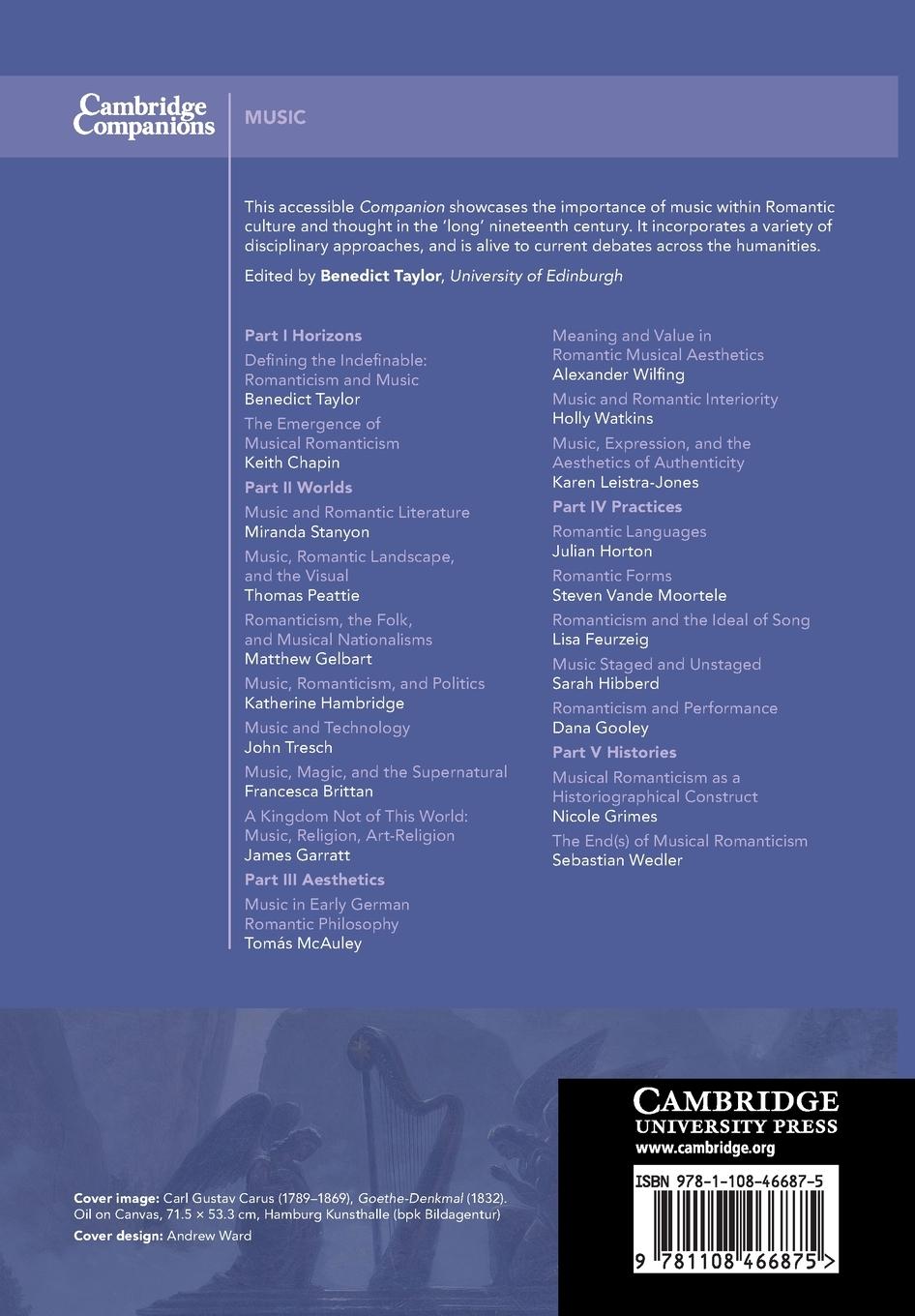 Rückseitencover The Cambridge Companion to Music and Romanticism