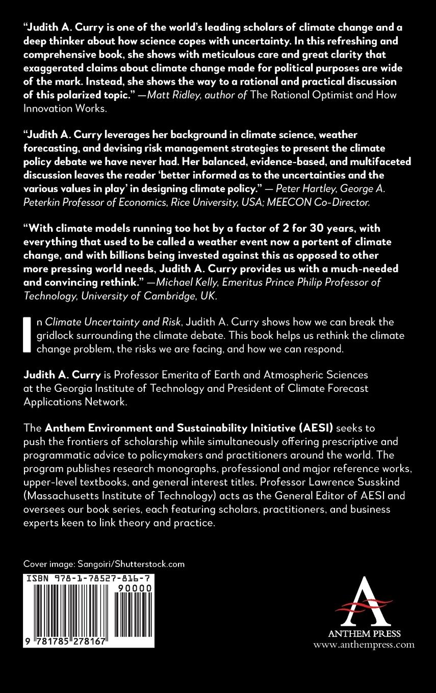 Rückseitencover Climate Uncertainty and Risk