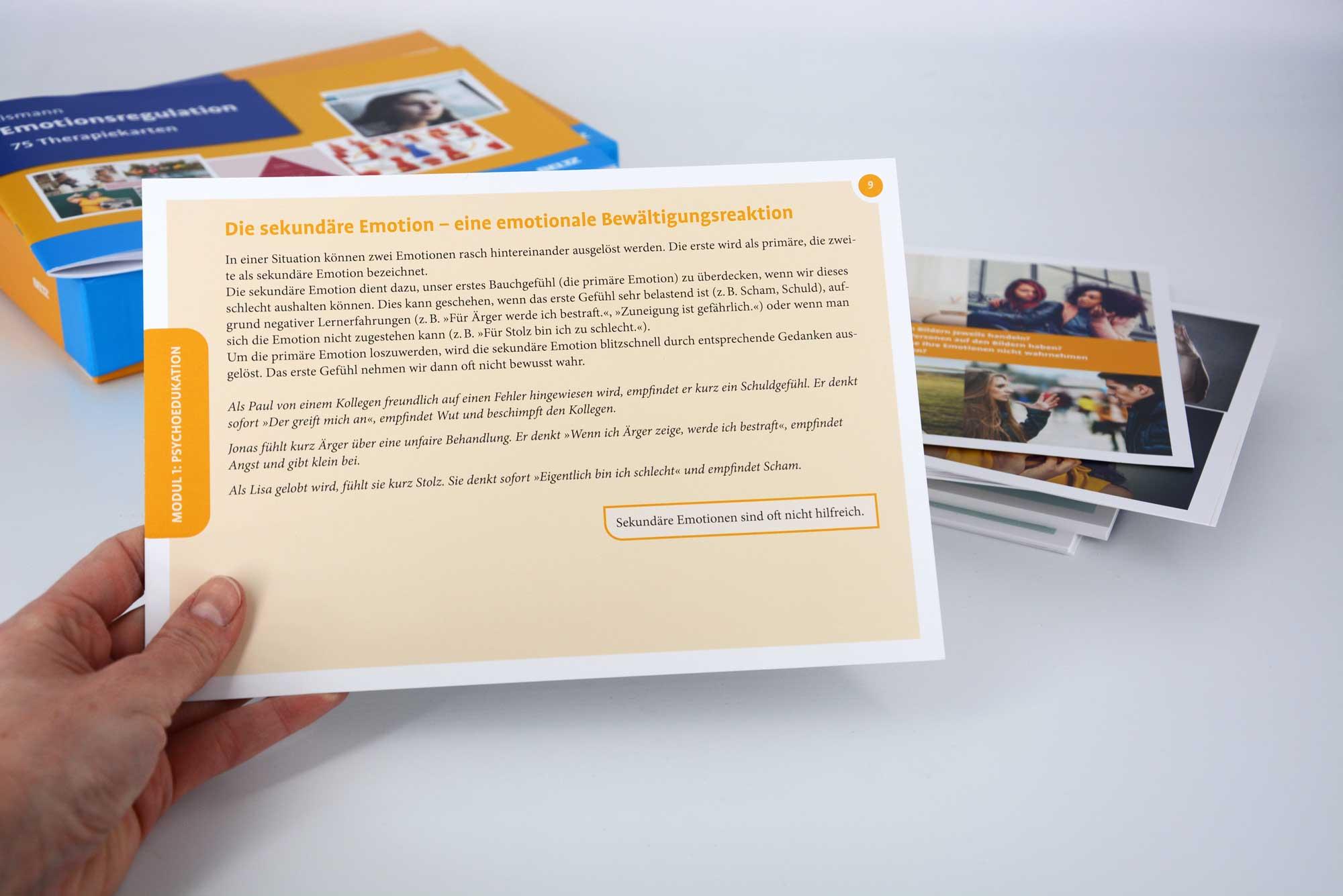 Beispielinhalt (Bild) Emotionsregulation. 75 Therapiekarten