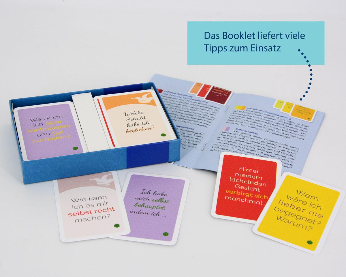 Beispielinhalt (Bild) Selbstakzeptanz-Schatzkiste für Therapie und Beratung