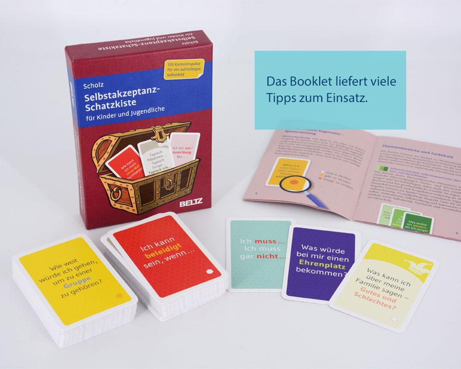 Beispielinhalt (Bild) Selbstakzeptanz-Schatzkiste für Kinder und Jugendliche