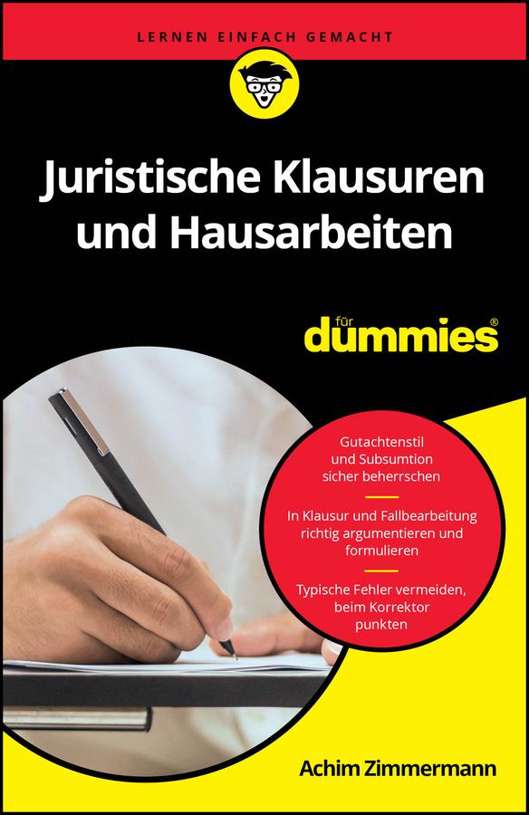 Vorderes Coverbild Juristische Klausuren und Hausarbeiten für Dummies