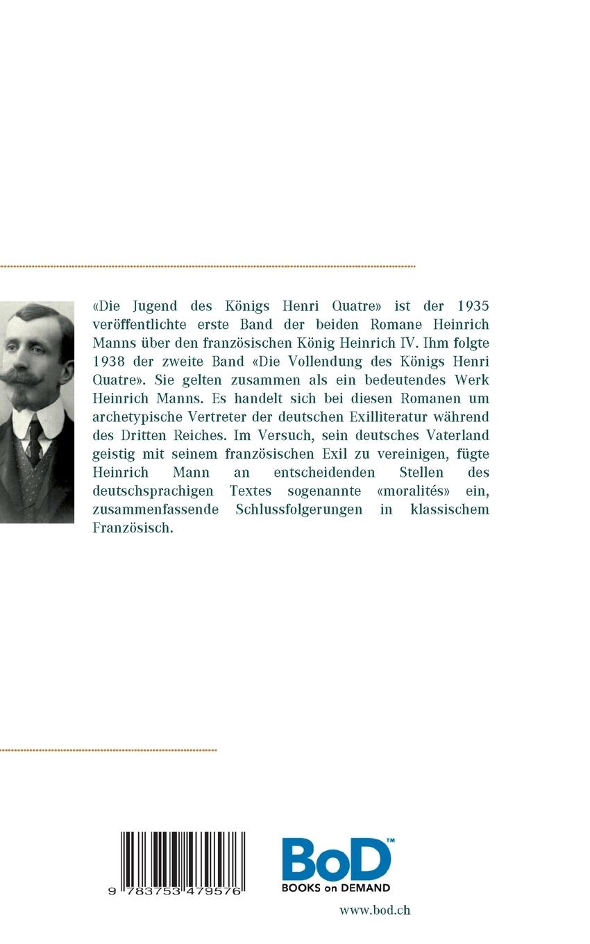 Rückseitencover Die Jugend des Königs Henri Quatre