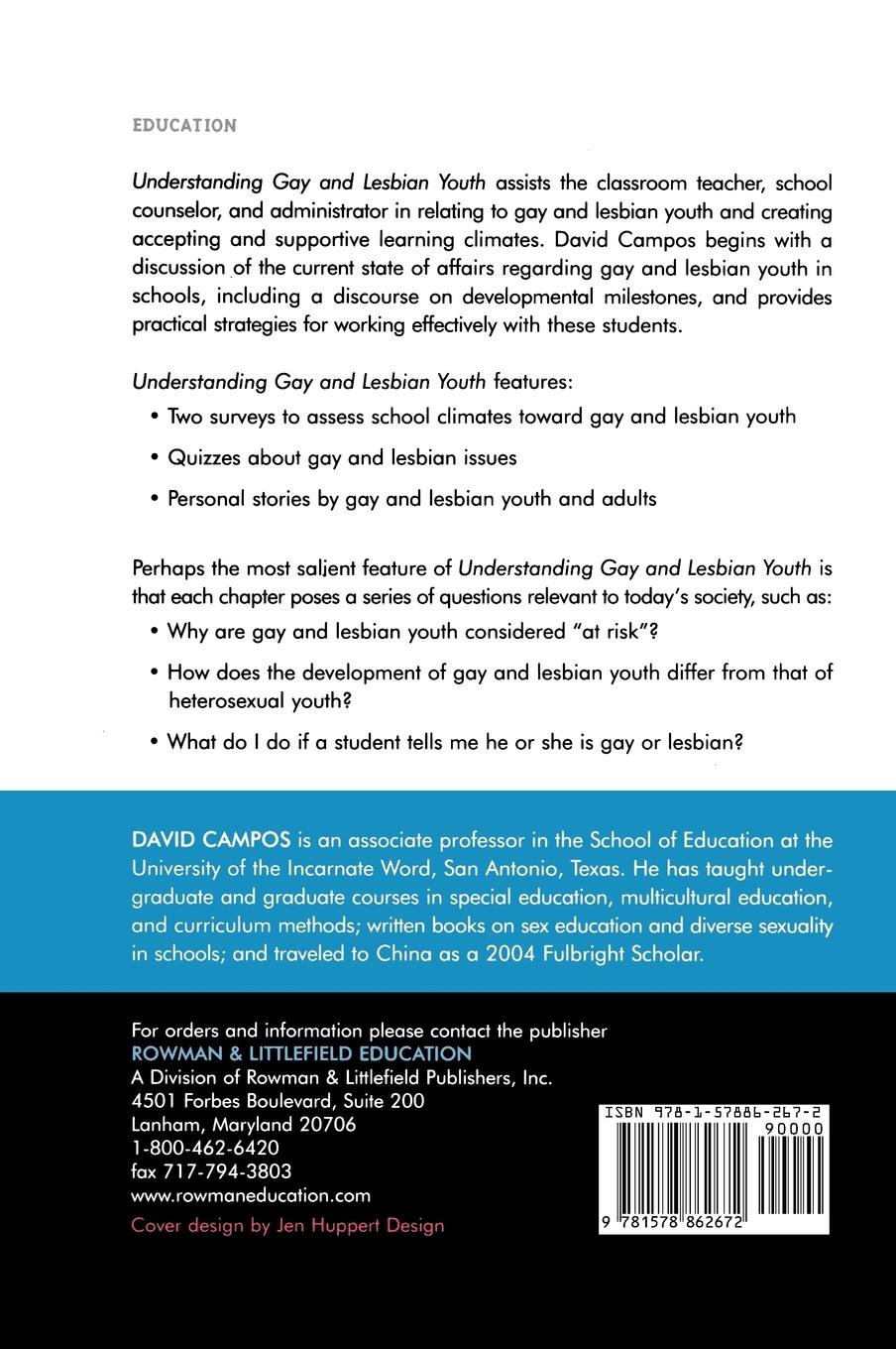 Rückseitencover Understanding Gay and Lesbian Youth