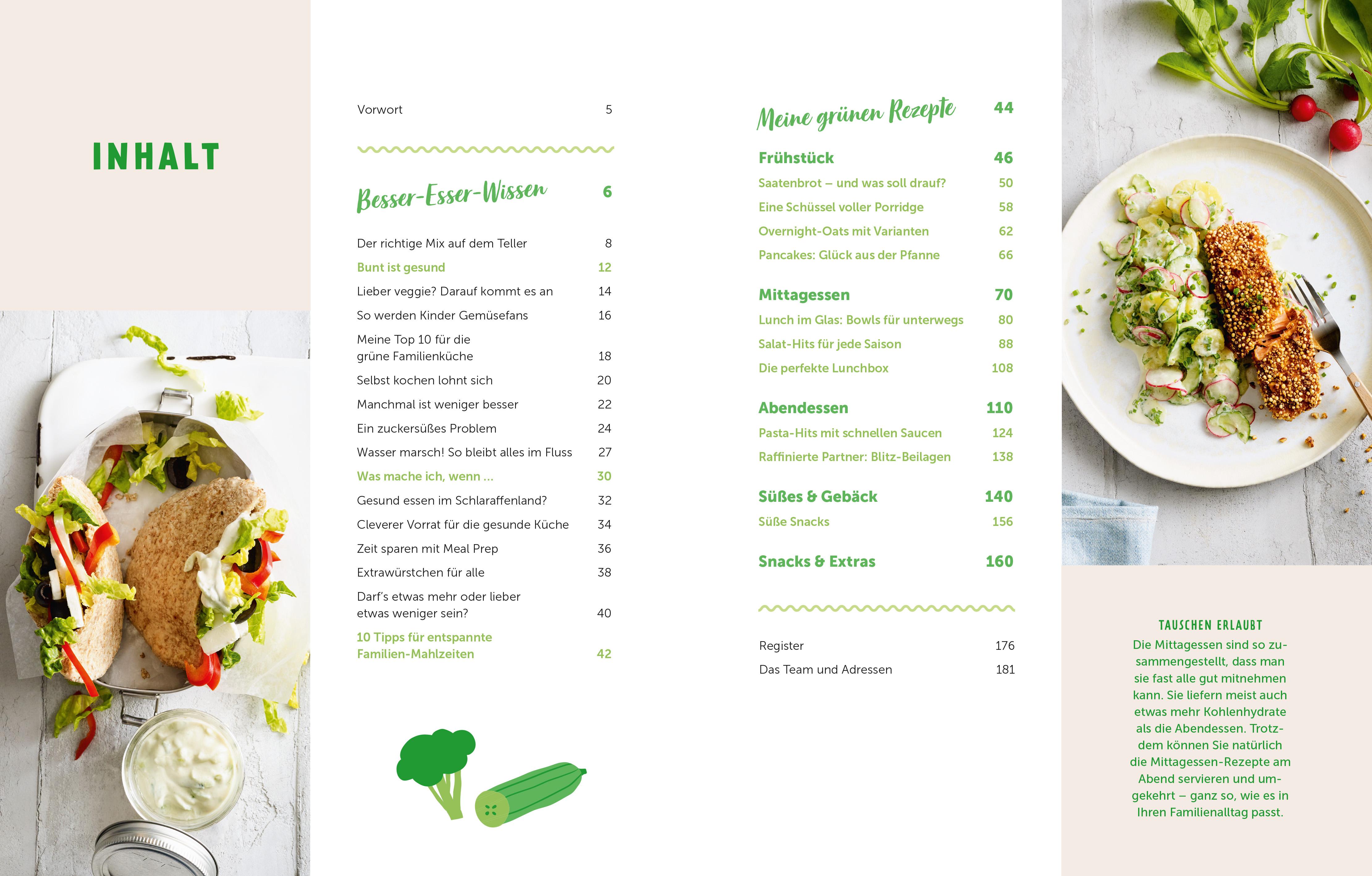 Beispielinhalt (Bild) Mein grünes Familienkochbuch