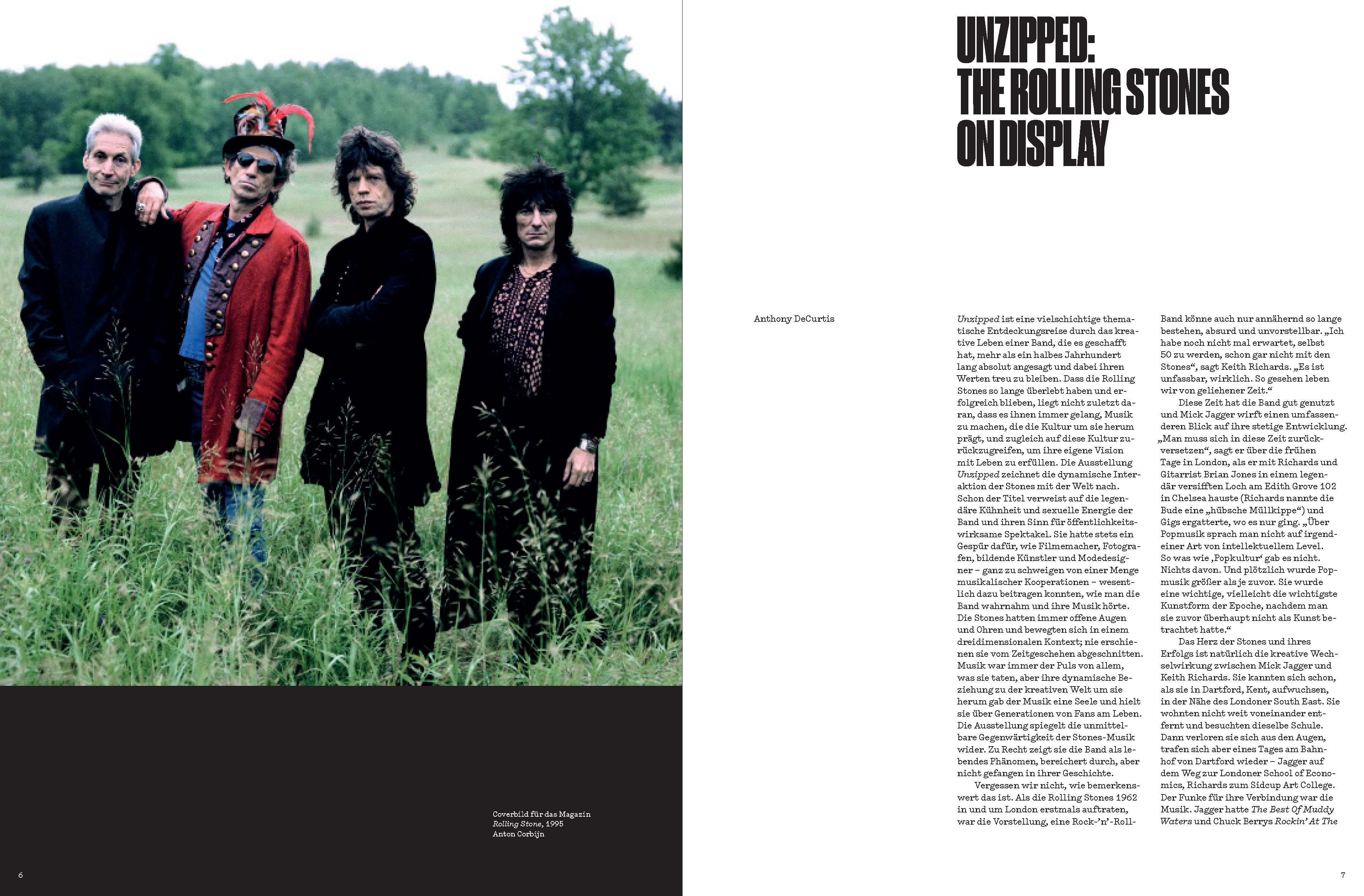 Beispielinhalt (Bild) The Rolling Stones UNZIPPED. Deutschsprachige Ausgabe