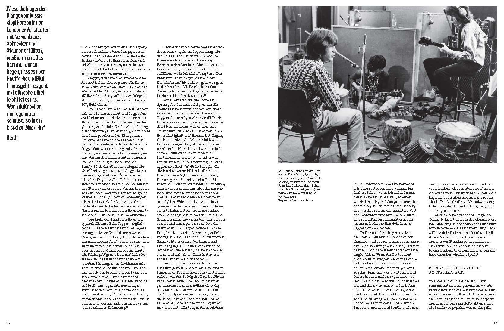 Beispielinhalt (Bild) The Rolling Stones UNZIPPED. Deutschsprachige Ausgabe