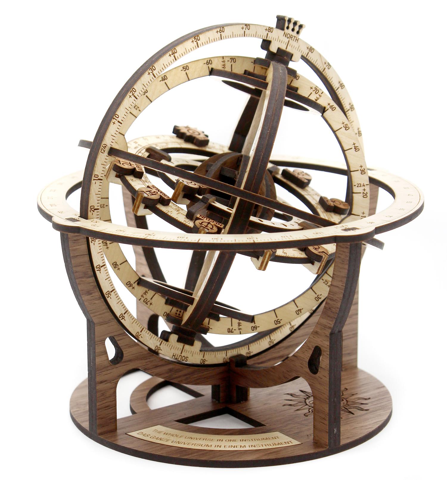 Beispielinhalt (Bild) Bausatz Armillarsphäre Deluxe