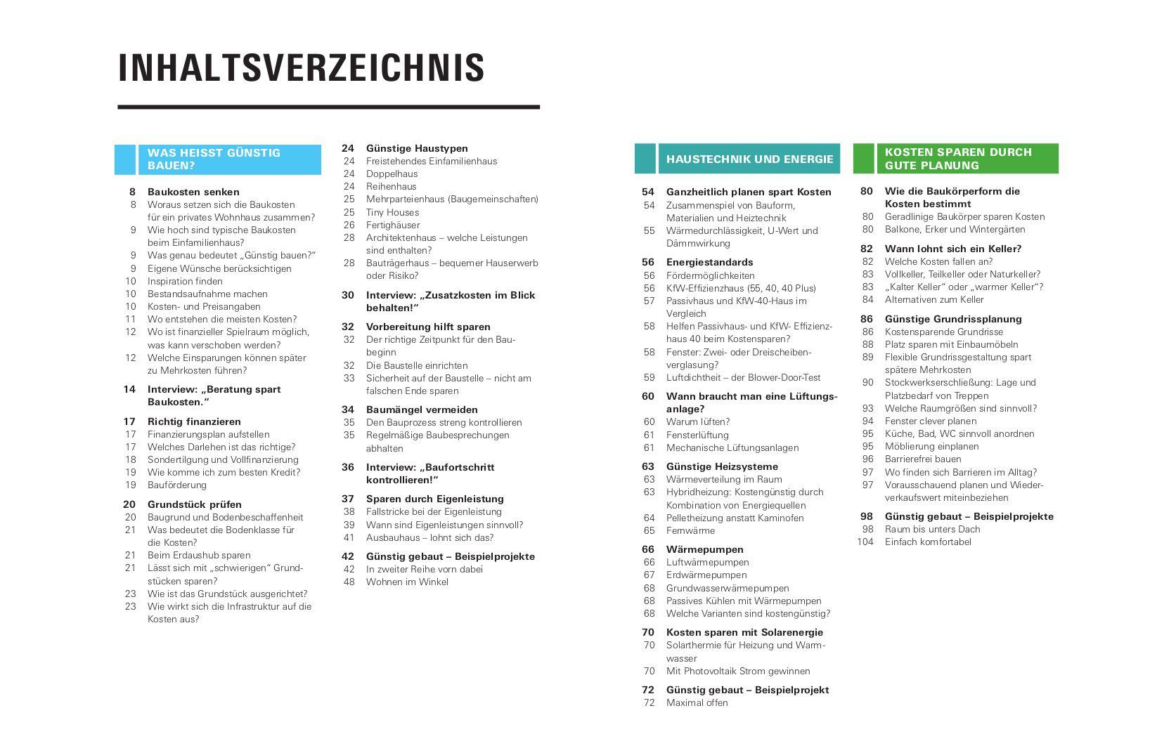Beispielinhalt (Bild) Günstig bauen