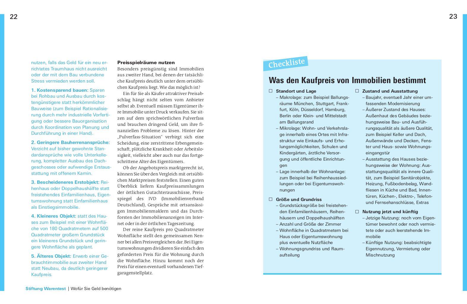 Beispielinhalt (Bild) Immobilienfinanzierung