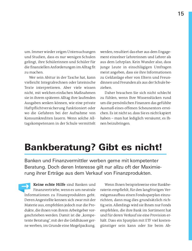 Beispielinhalt (Bild) Finanzplaner Berufseinsteiger