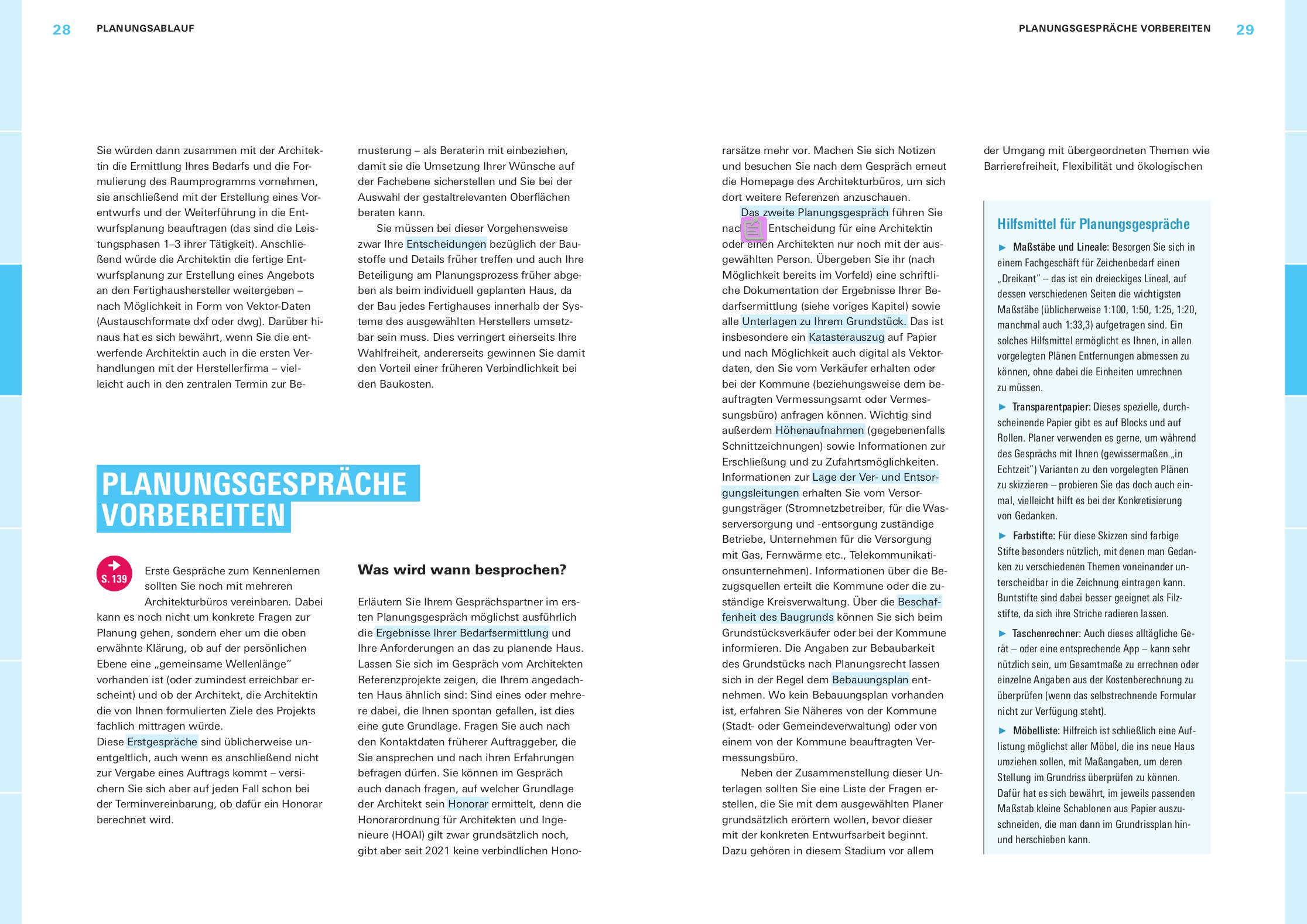 Beispielinhalt (Bild) Bauherren-Praxismappe Bauplanung