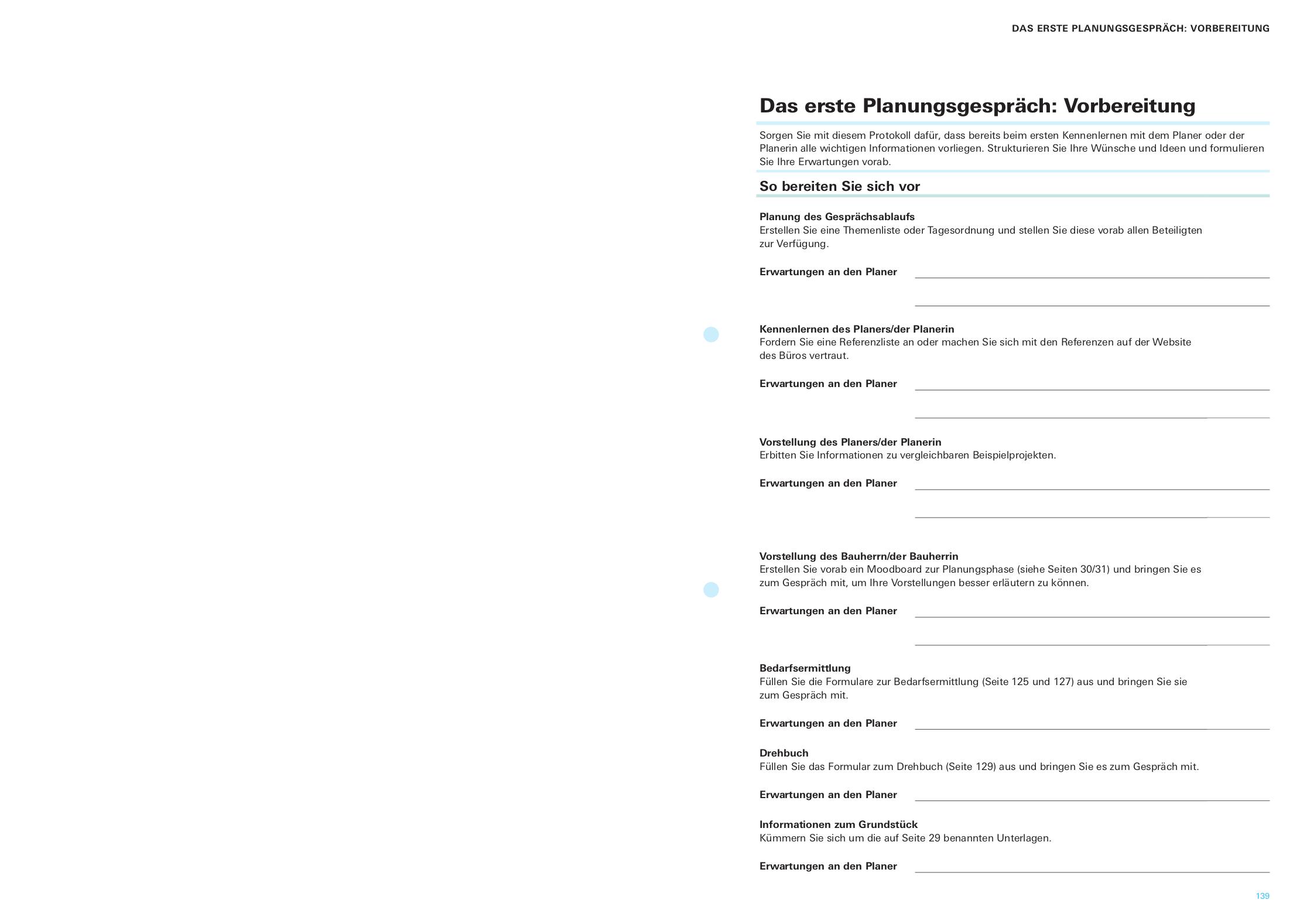 Beispielinhalt (Bild) Bauherren-Praxismappe Bauplanung