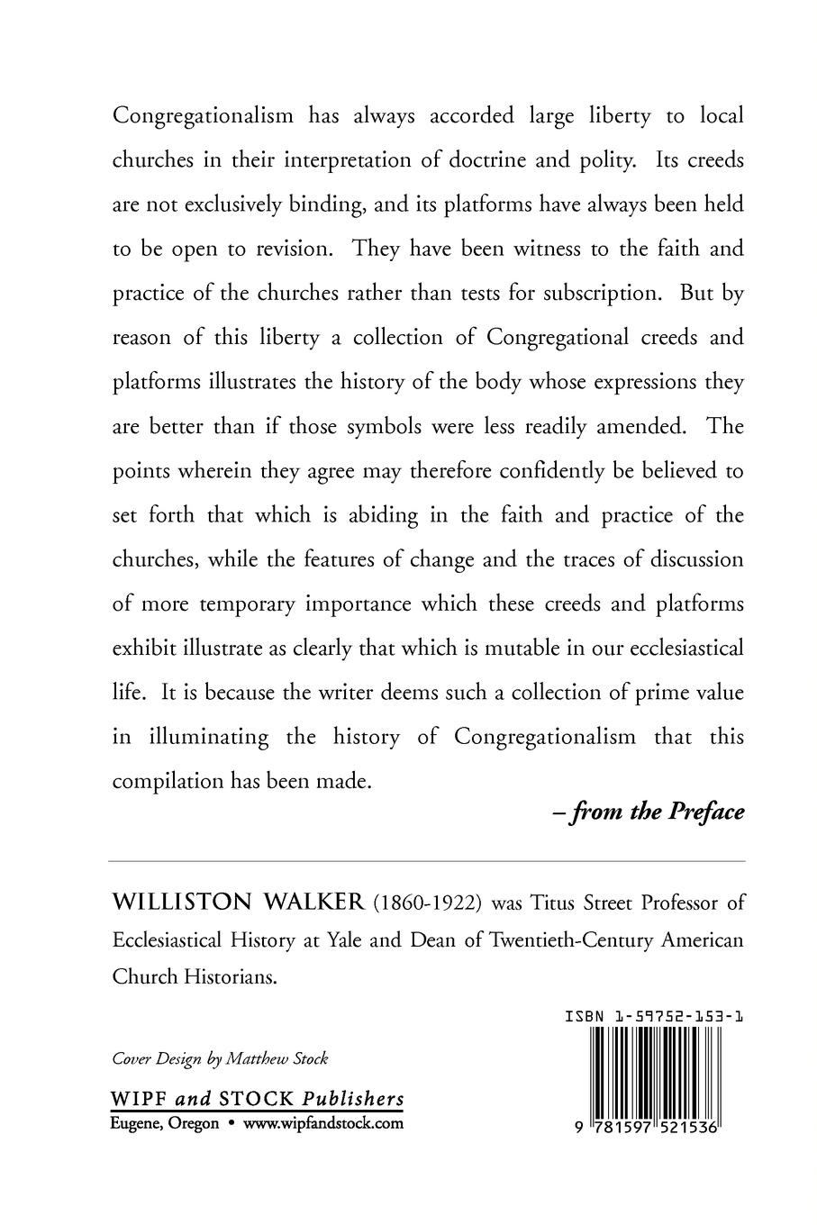 Rückseitencover The Creeds and Platforms of Congregationalism