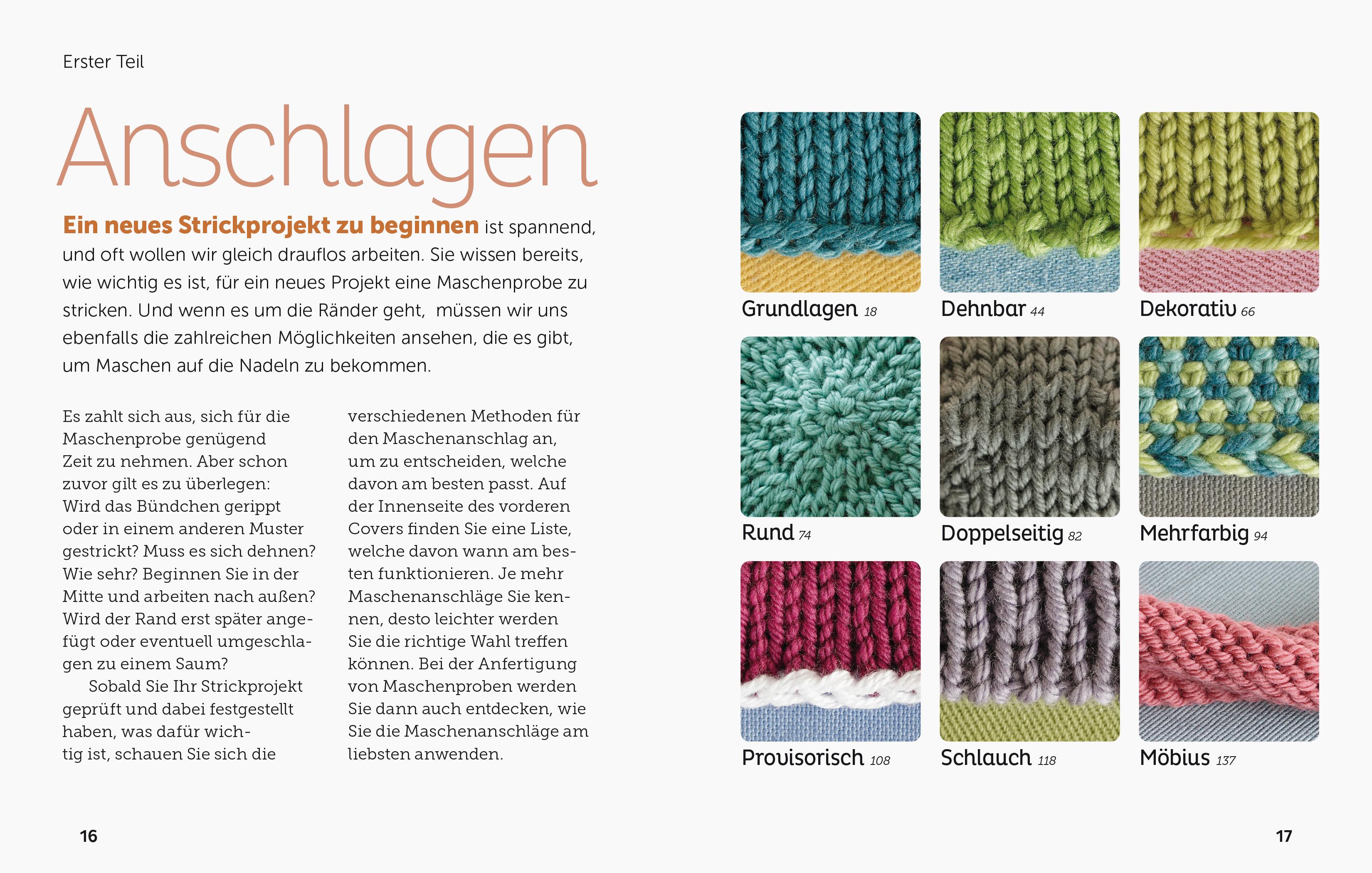 Beispielinhalt (Bild) Anschlagen und Abketten