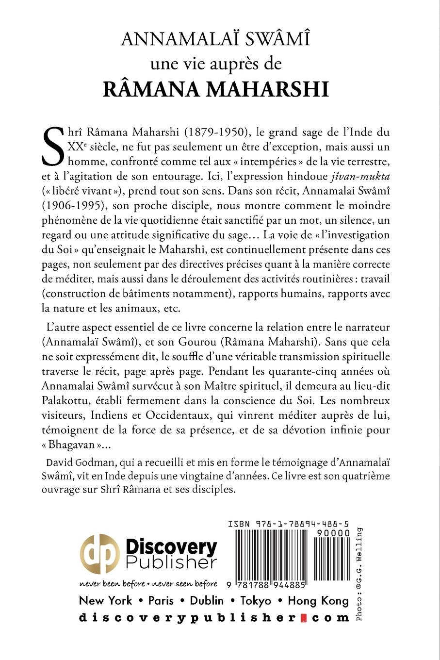 Rückseitencover Annamalaï Swami, une vie auprès de Ramana Maharshi