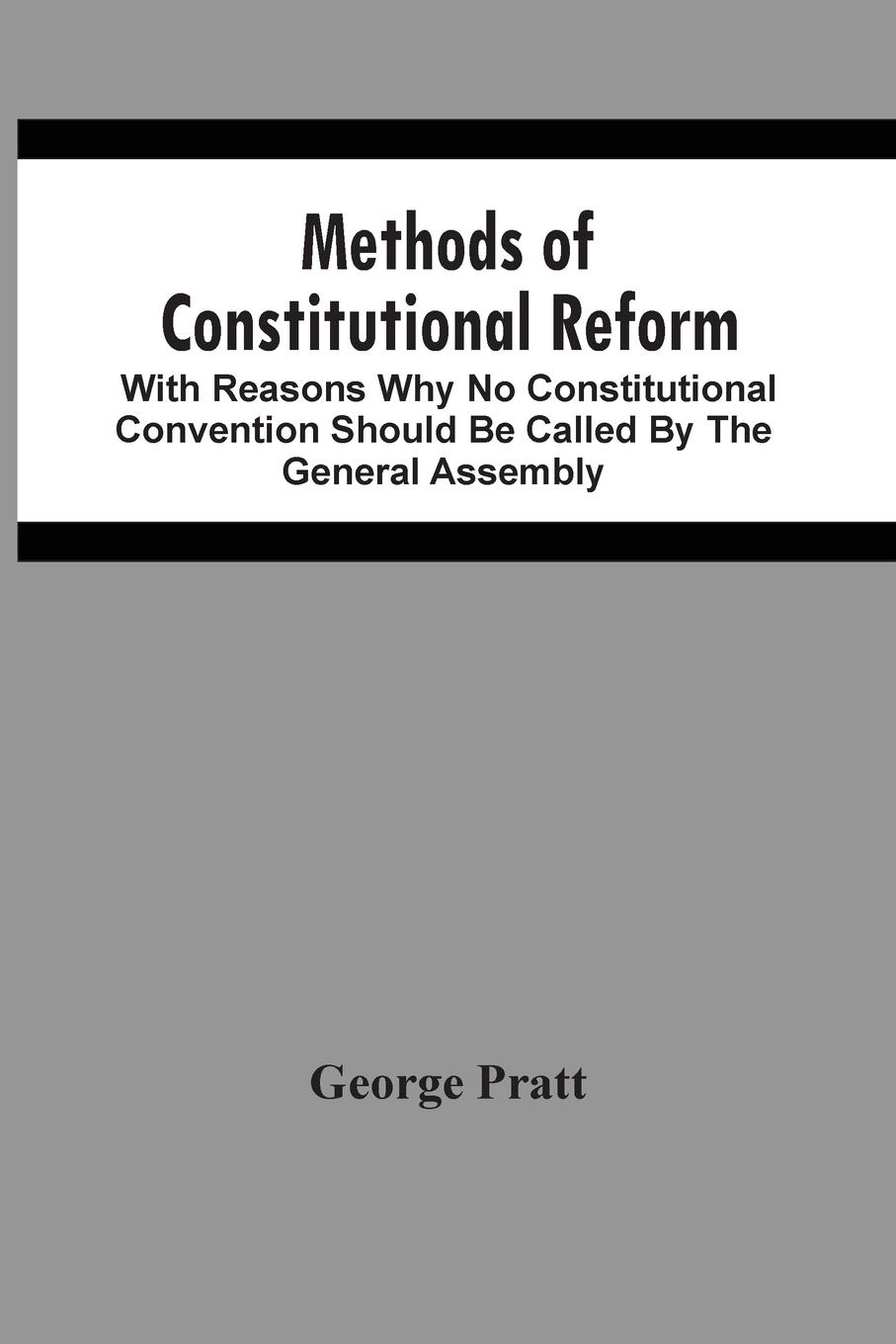 Vorderes Coverbild Methods Of Constitutional Reform
