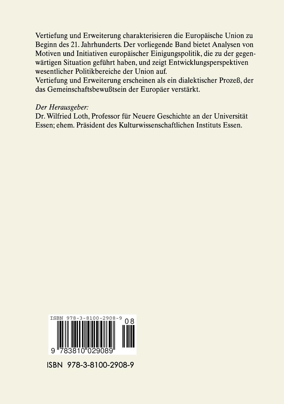 Rückseitencover Das europäische Projekt zu Beginn des 21. Jahrhunderts