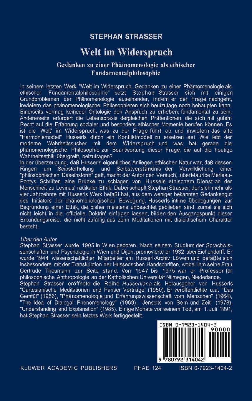 Rückseitencover Welt im Widerspruch