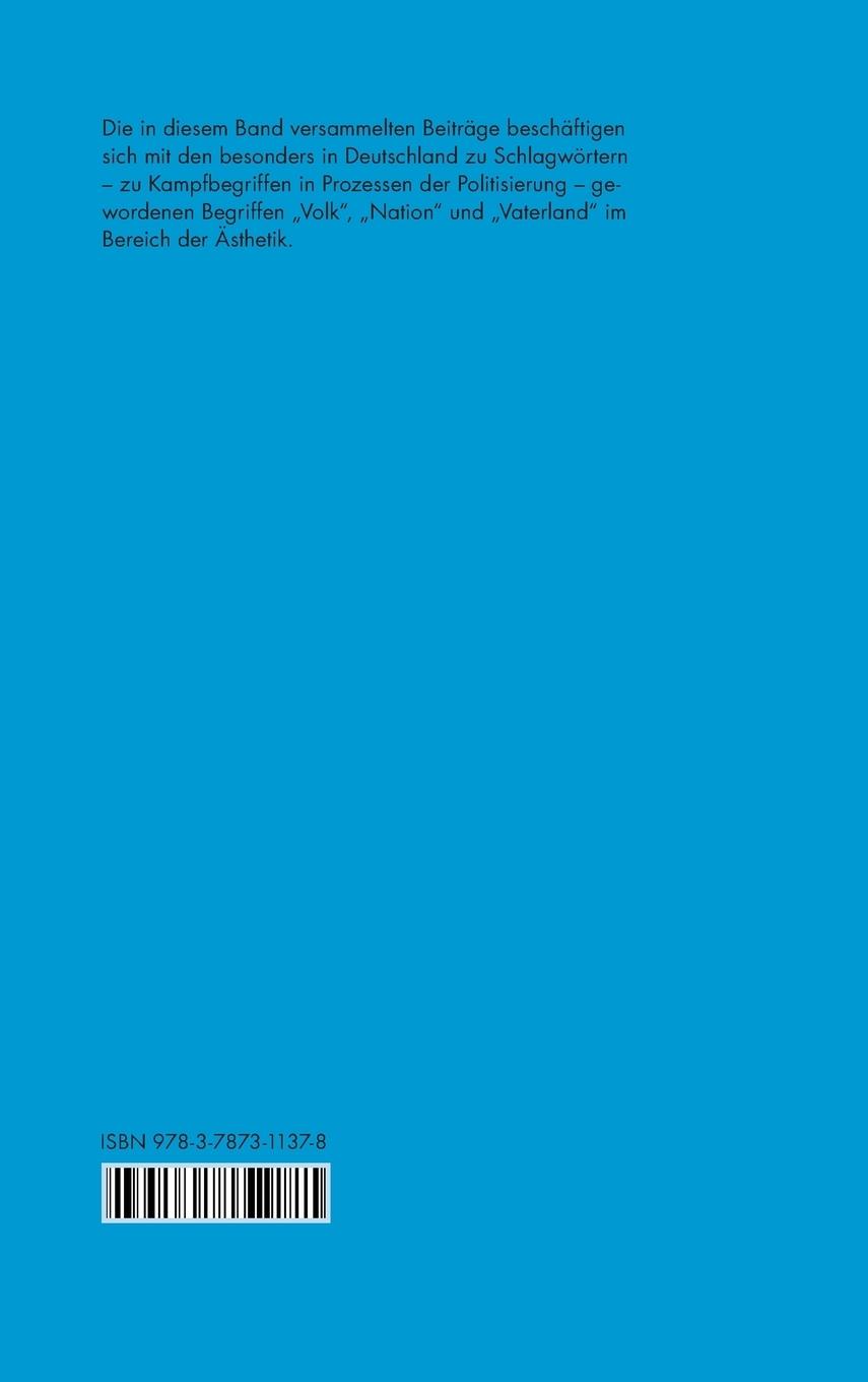 Rückseitencover Volk - Nation - Vaterland