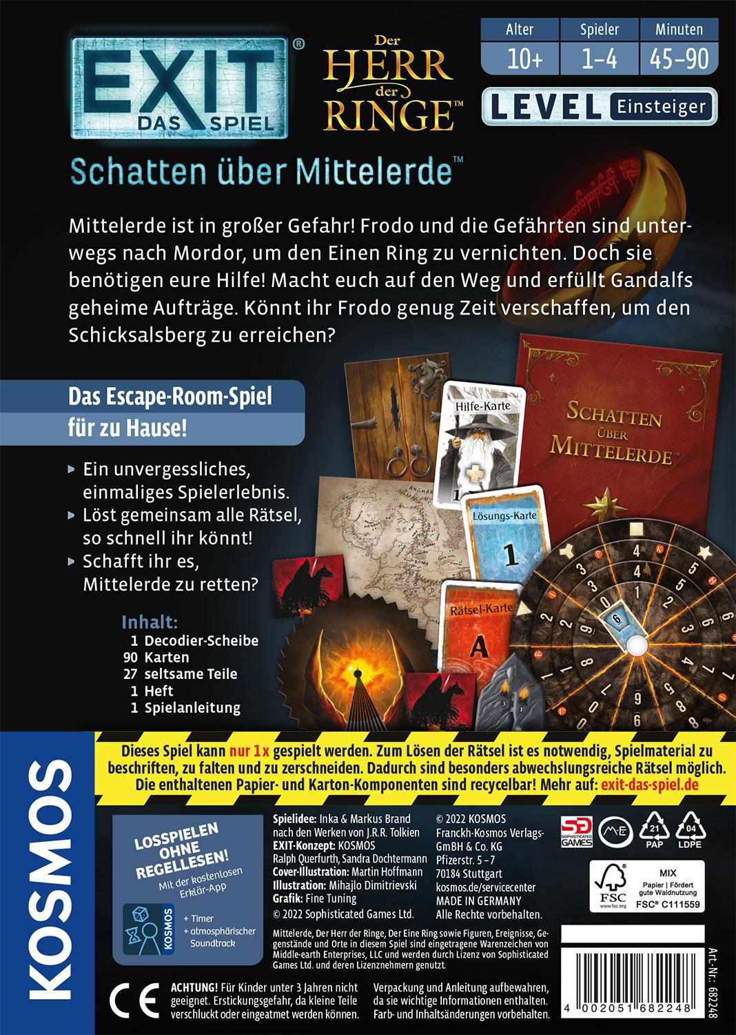 Rückseitencover EXIT® - Das Spiel: Schatten über Mittelerde(TM)