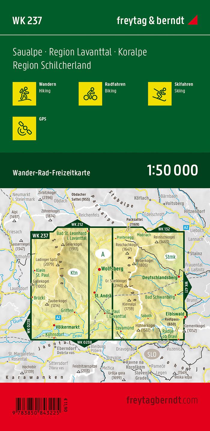 Rückseitencover Saualpe - Lavanttal - Koralpe - Region Schilcherheimat 1 : 50 000. WK 237