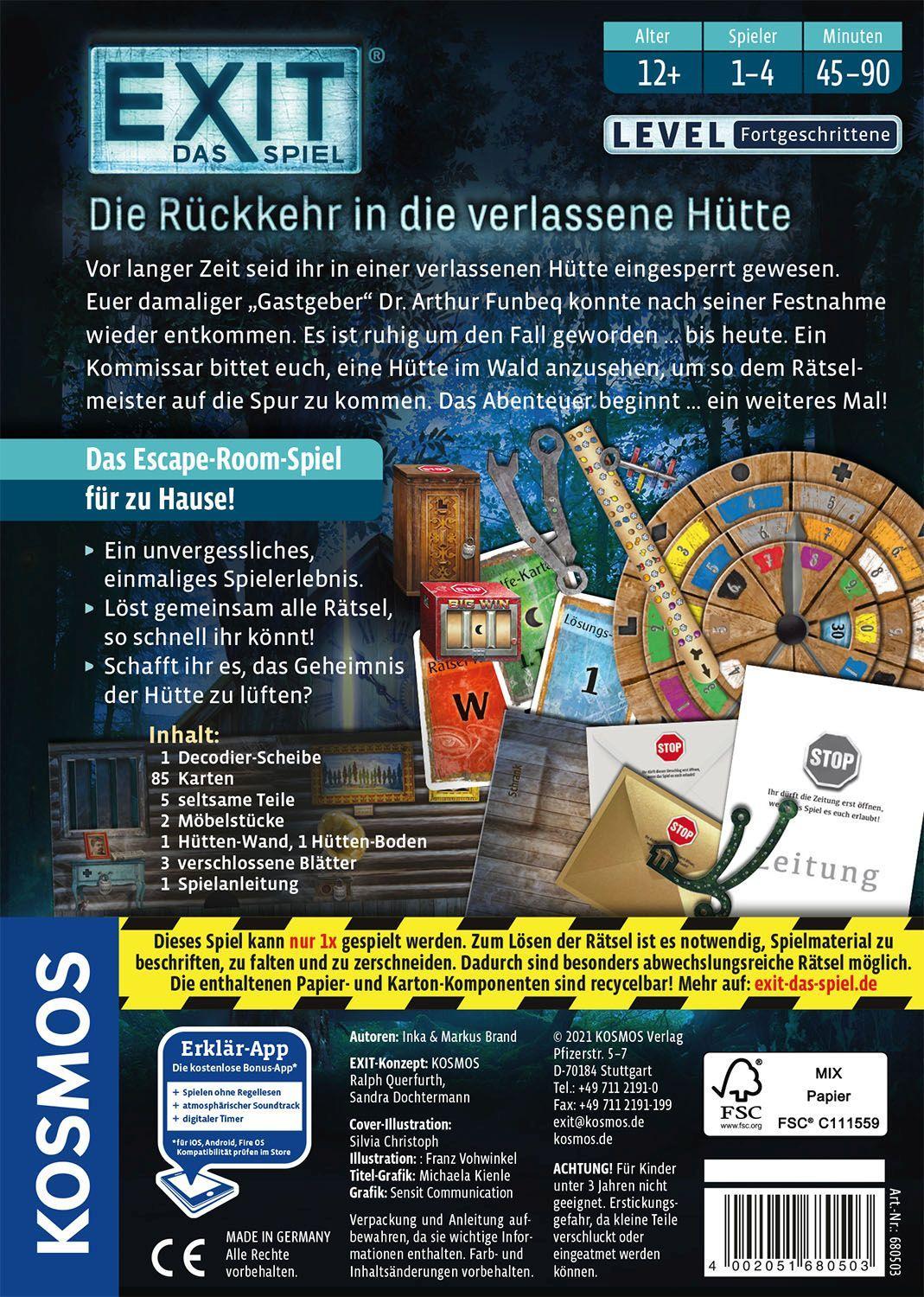 Beispielinhalt (Bild) EXIT® - Das Spiel: Die Rückkehr in die verlassene Hütte