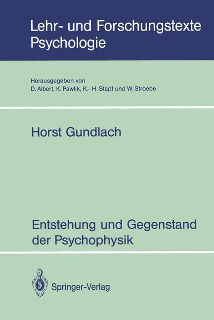 Vorderes Coverbild Entstehung und Gegenstand der Psychophysik