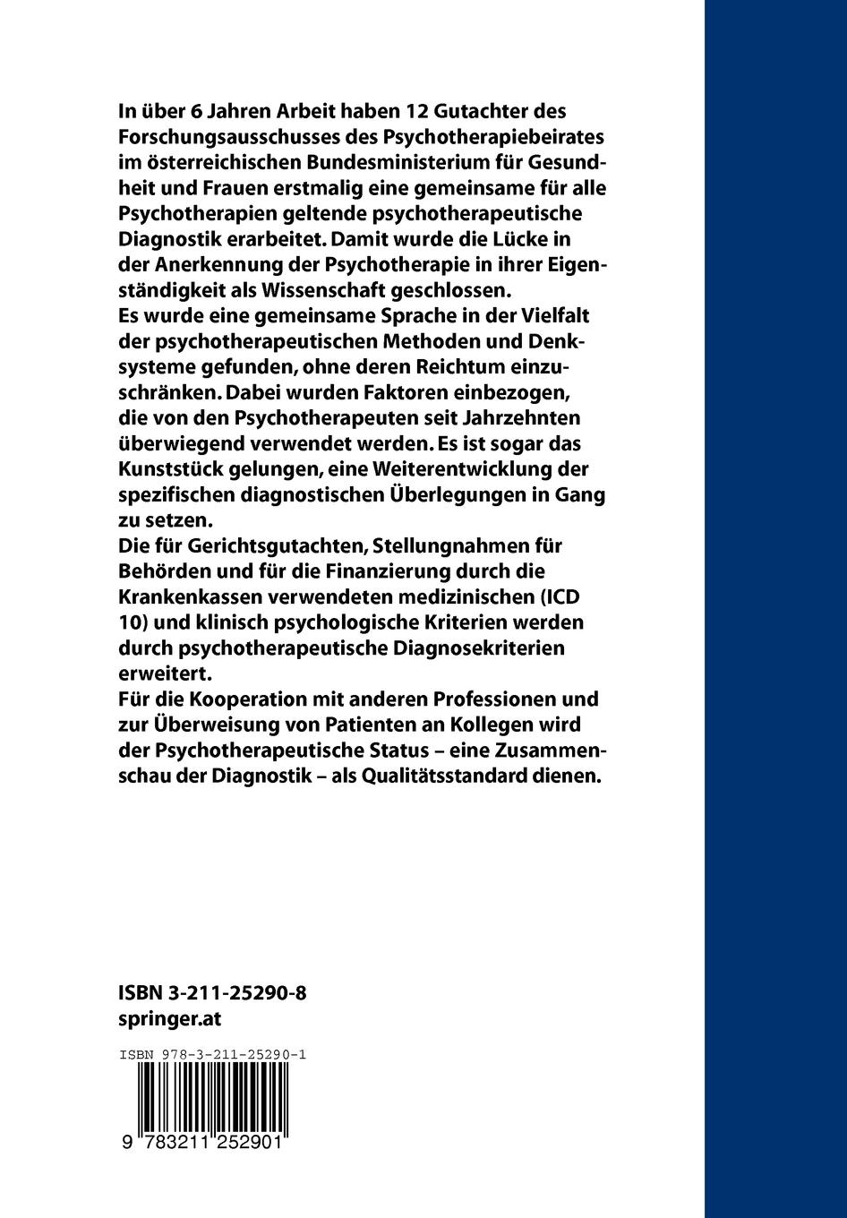 Rückseitencover Psychotherapeutische Diagnostik