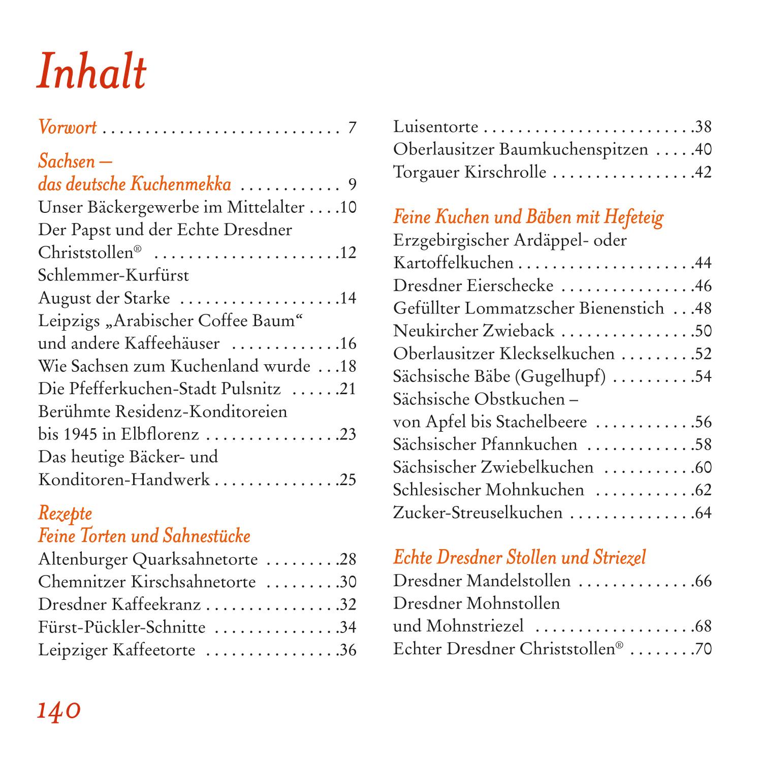 Beispielinhalt (Bild) Sächsisches Spezialitäten-Backbuch