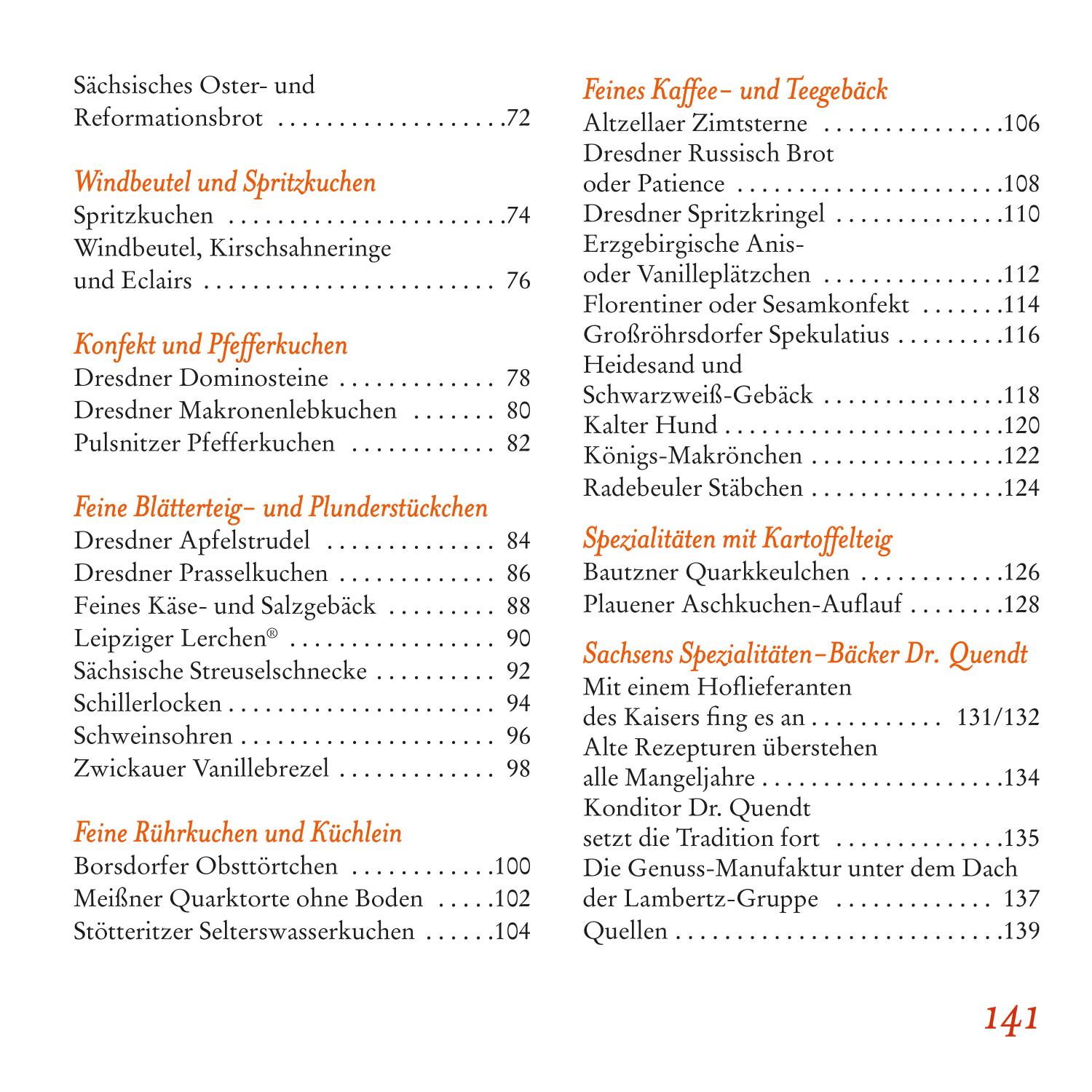Beispielinhalt (Bild) Sächsisches Spezialitäten-Backbuch