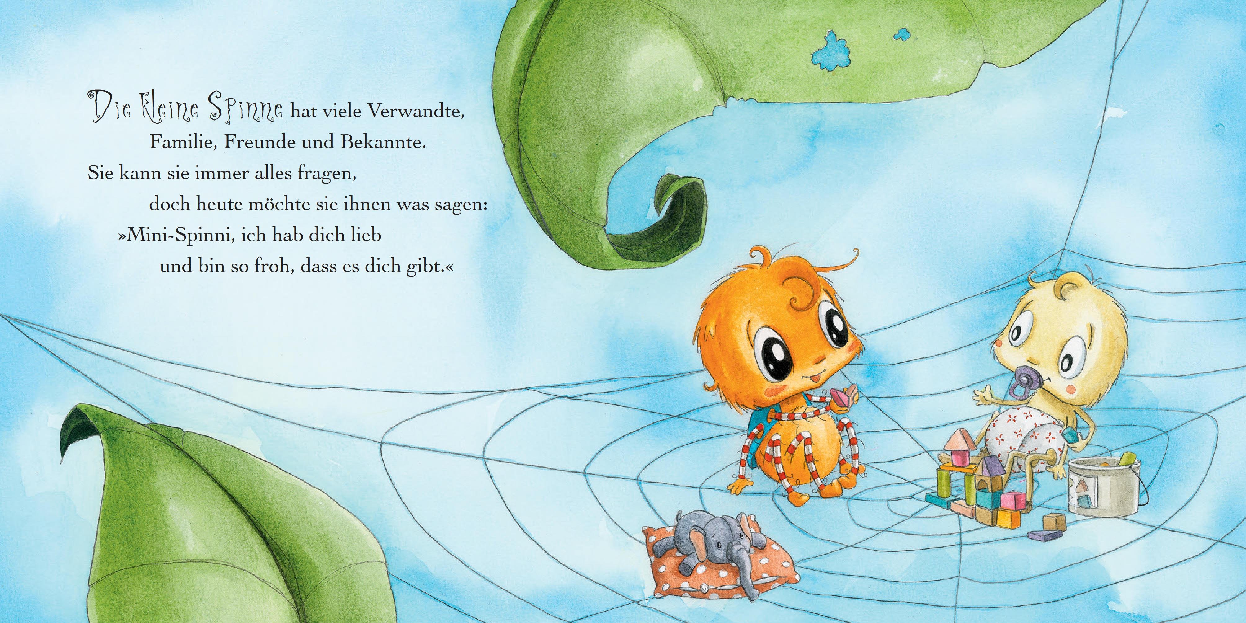 Beispielinhalt (Bild) Die kleine Spinne Widerlich hat dich lieb (Pappbilderbuch)
