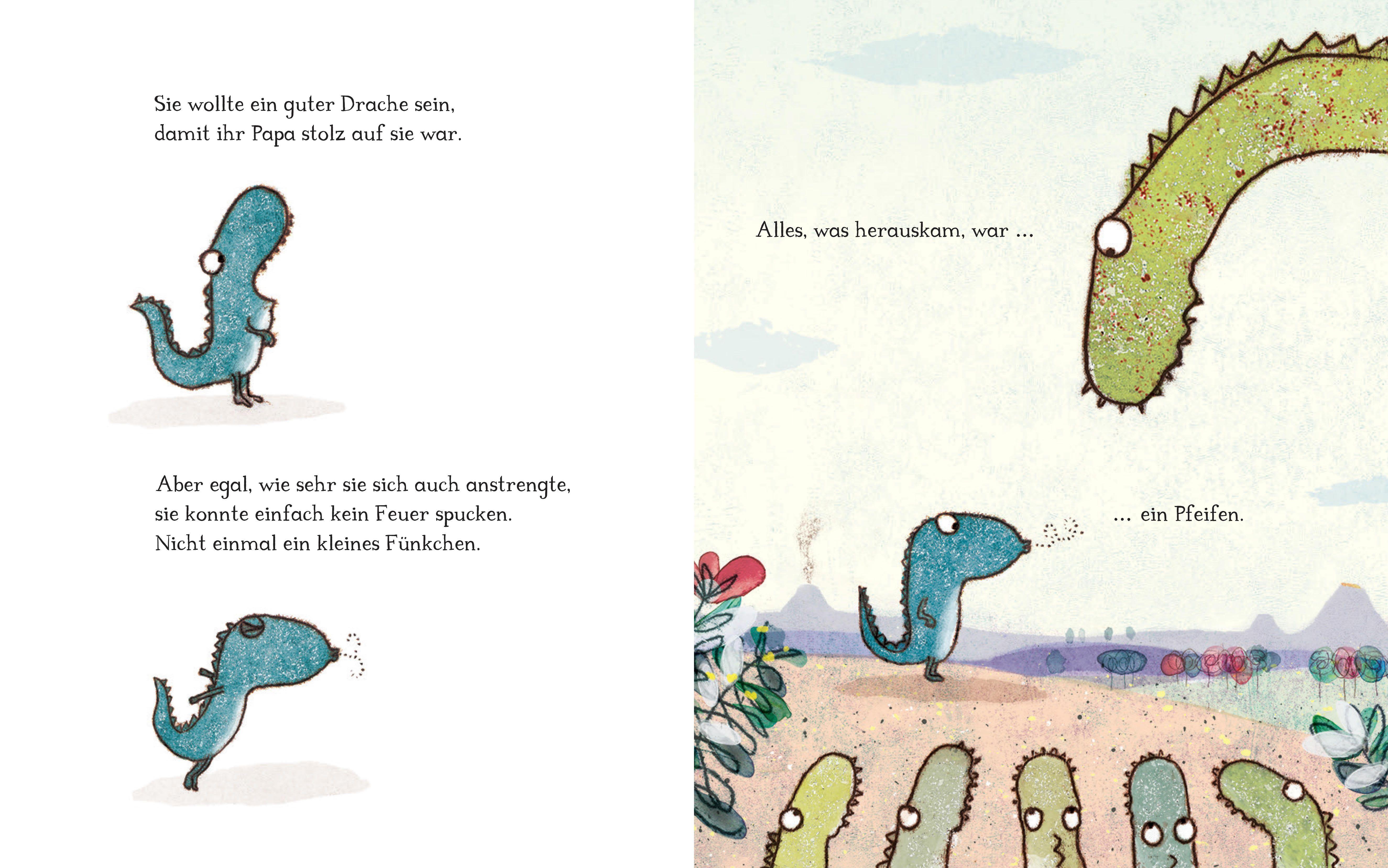 Beispielinhalt (Bild) Der kleine Drache, der kein Feuer spucken konnte