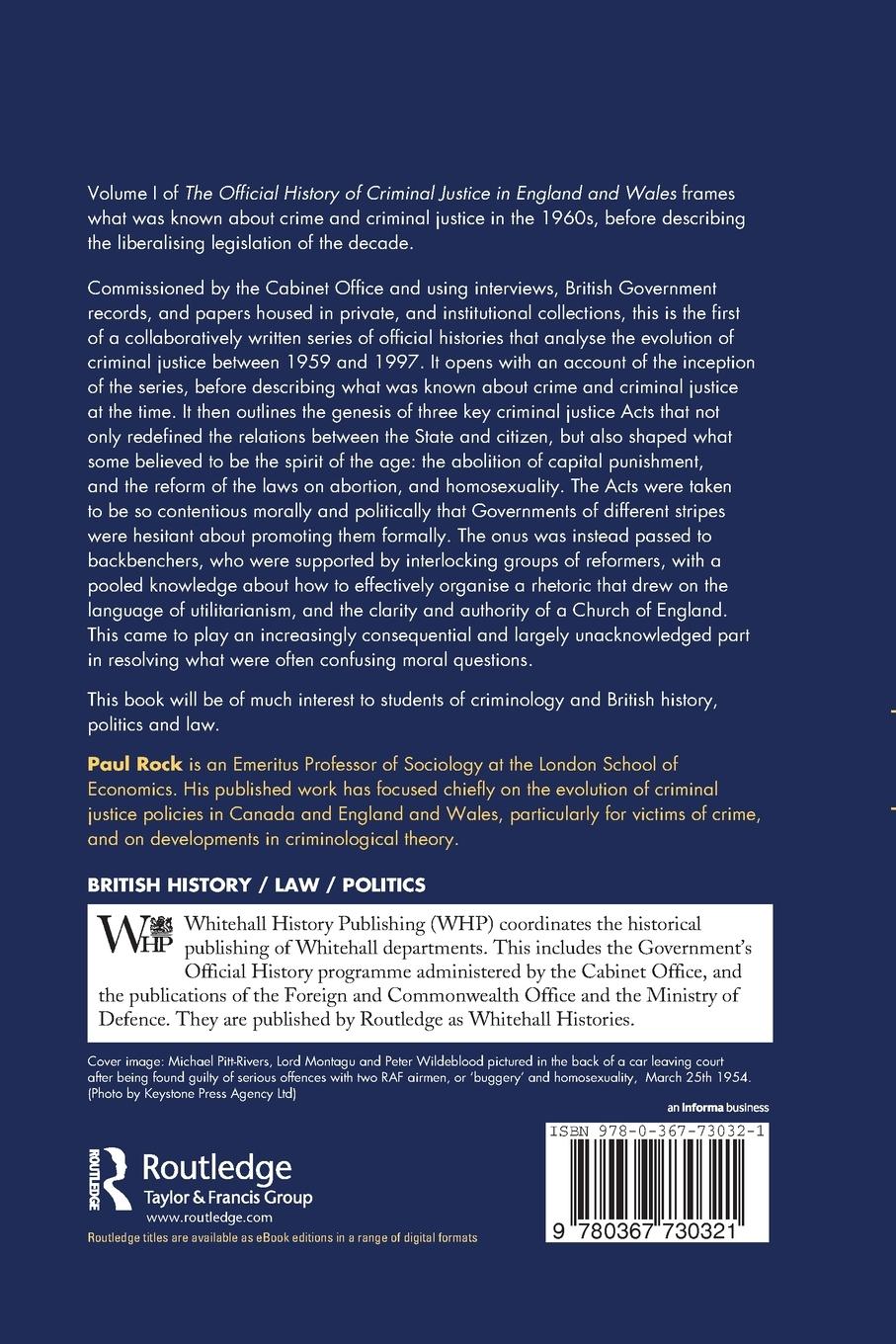 Rückseitencover The Official History of Criminal Justice in England and Wales