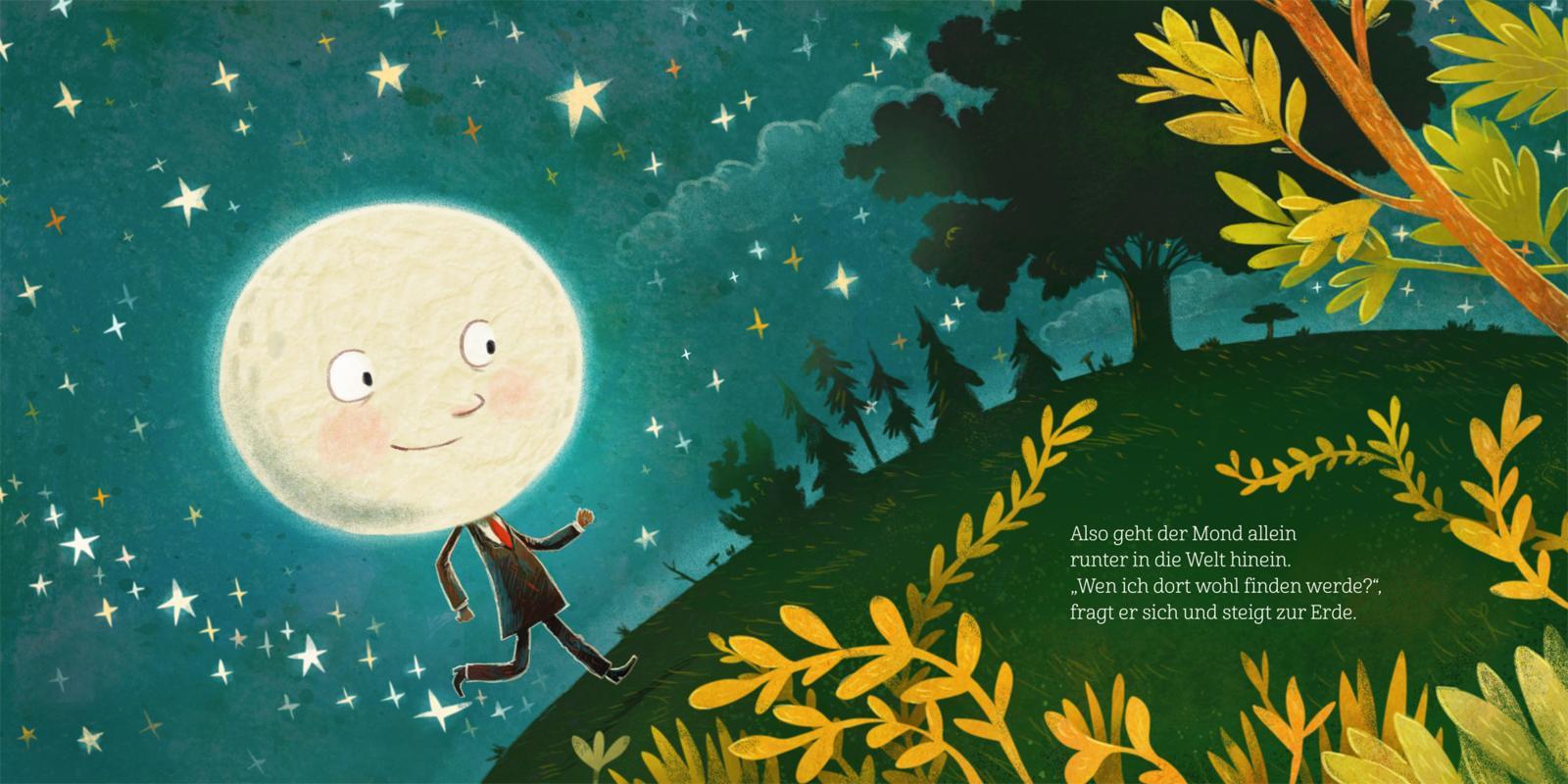 Beispielinhalt (Bild) Wenn der Mond in der Nacht über alle Tiere wacht ... gibt er auch auf dich gut acht