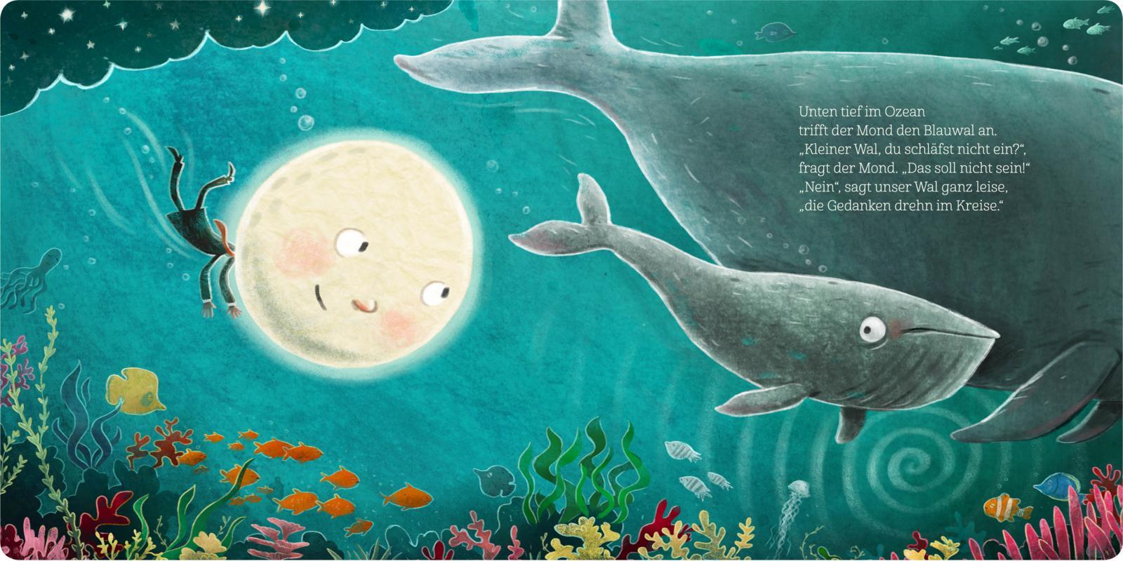 Beispielinhalt (Bild) Wenn der Mond in der Nacht über alle Tiere wacht ... gibt er auch auf dich gut acht