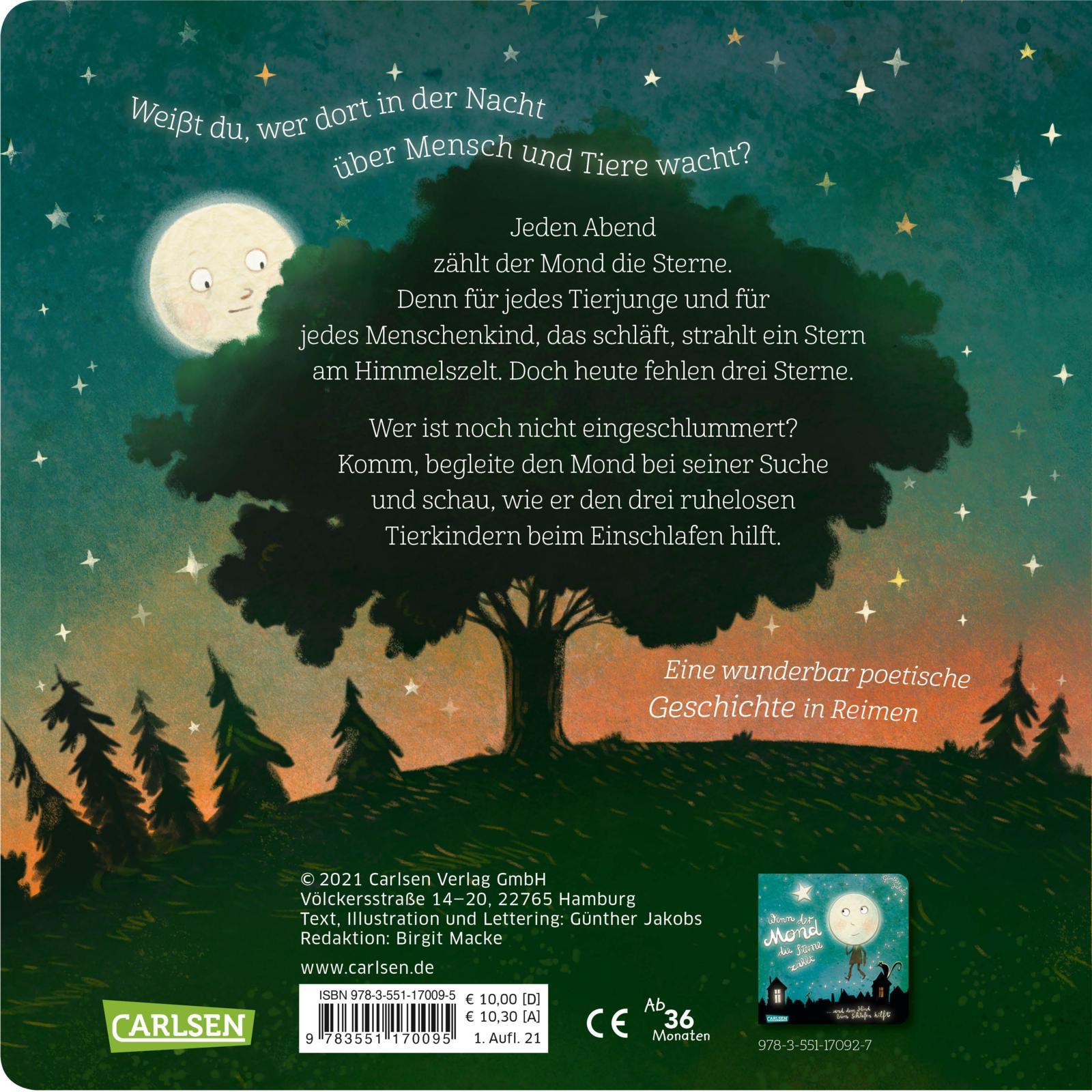 Rückseitencover Wenn der Mond in der Nacht über alle Tiere wacht ... gibt er auch auf dich gut acht