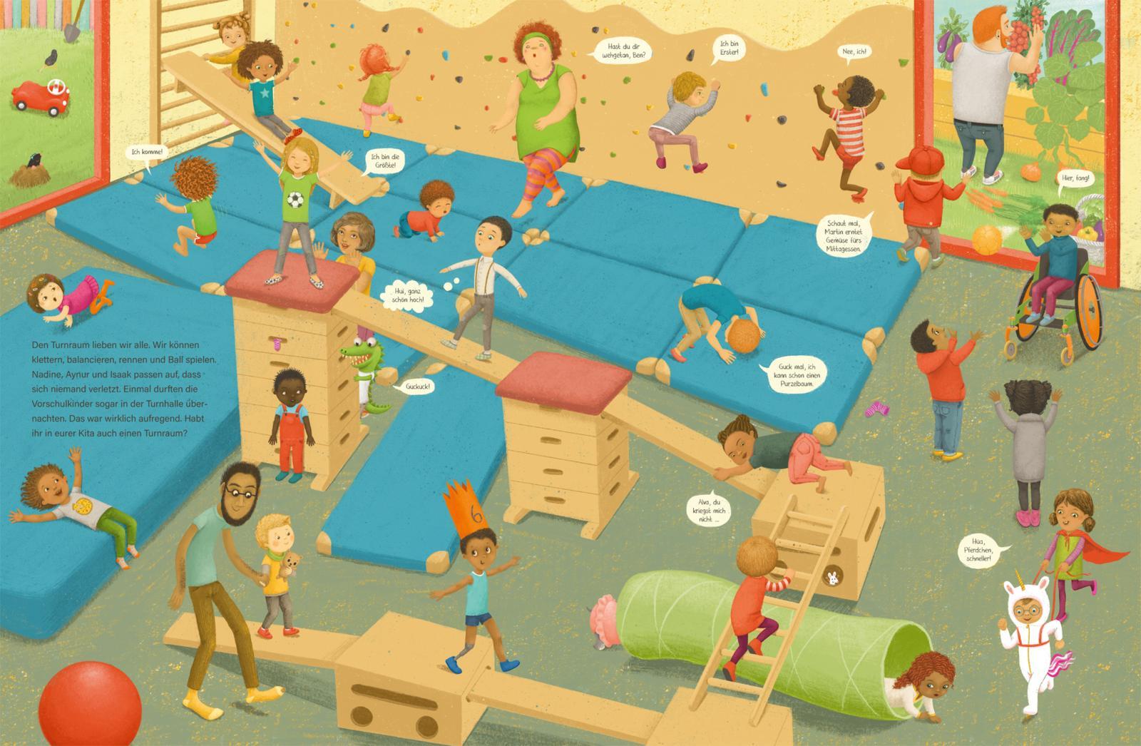 Beispielinhalt (Bild) Komm, wir zeigen dir unsere Kita (Constanze von Kitzings Wimmelgeschichten 1)