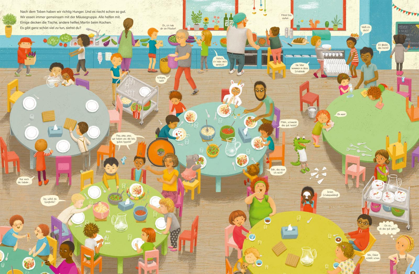 Beispielinhalt (Bild) Komm, wir zeigen dir unsere Kita (Constanze von Kitzings Wimmelgeschichten 1)