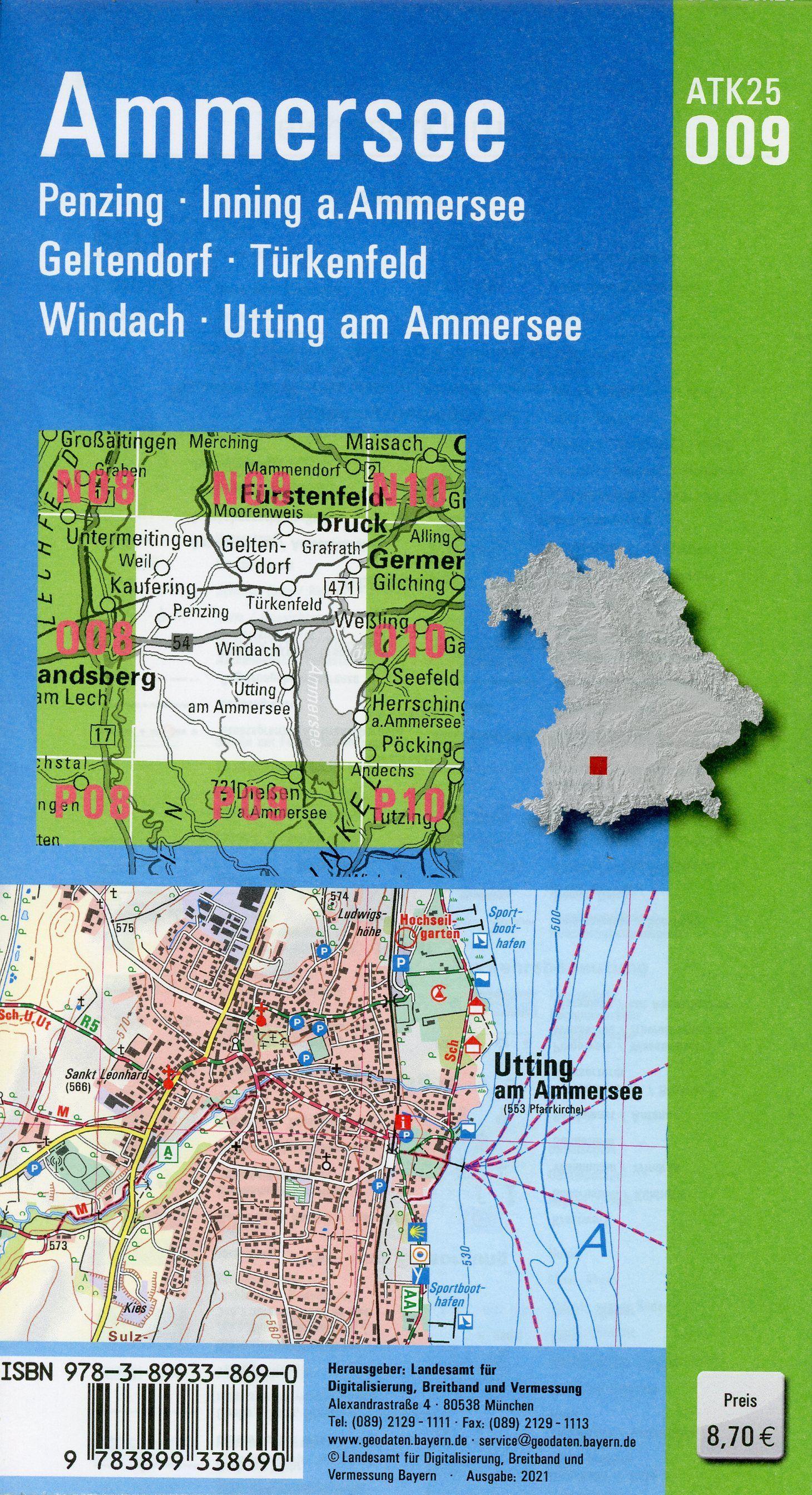 Beispielinhalt (Bild) Ammersee 1 : 25 000